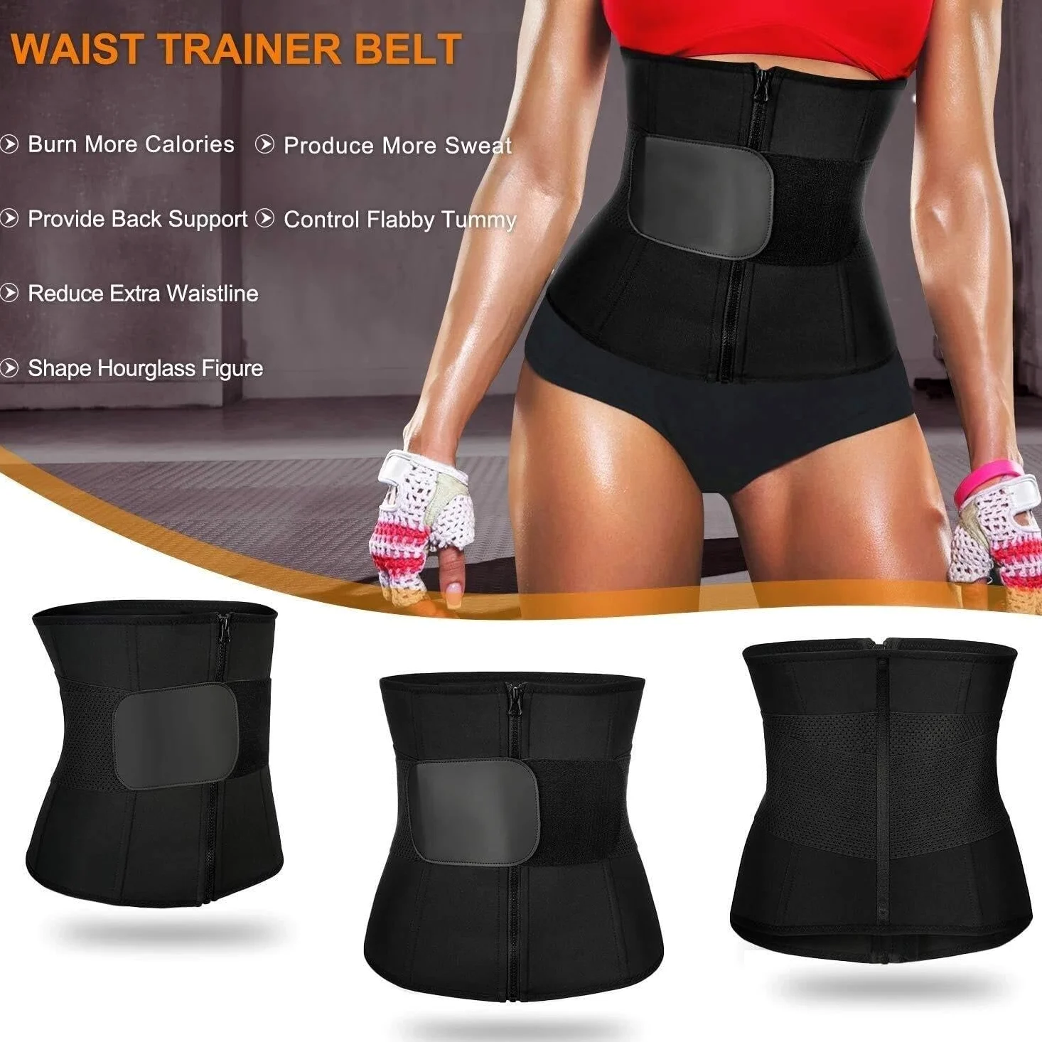 Podparcie Lędźwiowe Pas Do Ćwiczeń Talii, Kontrola Brzucha, Gorset Wyszczuplający, Trymer, Sauna, Pot, Modelujący Sylwetkę, Trening Pas Biodrowy(3XL)
