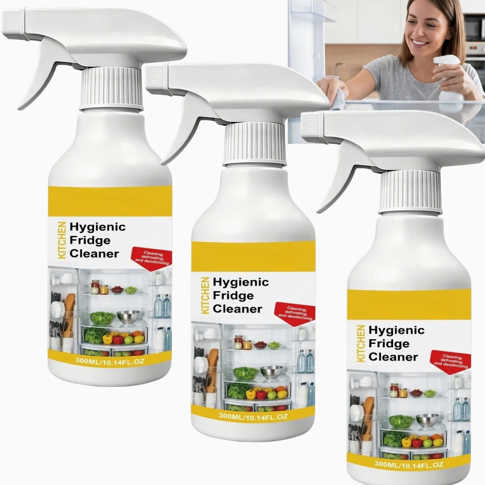 Spray do czyszczenia kuchni i lodówki, silny środek do usuwania tłuszczu i neutralizator zapachów, pianka do głębokiego oczyszczania o świeżym zapachu cytryny, roztwór do czyszczenia różnych