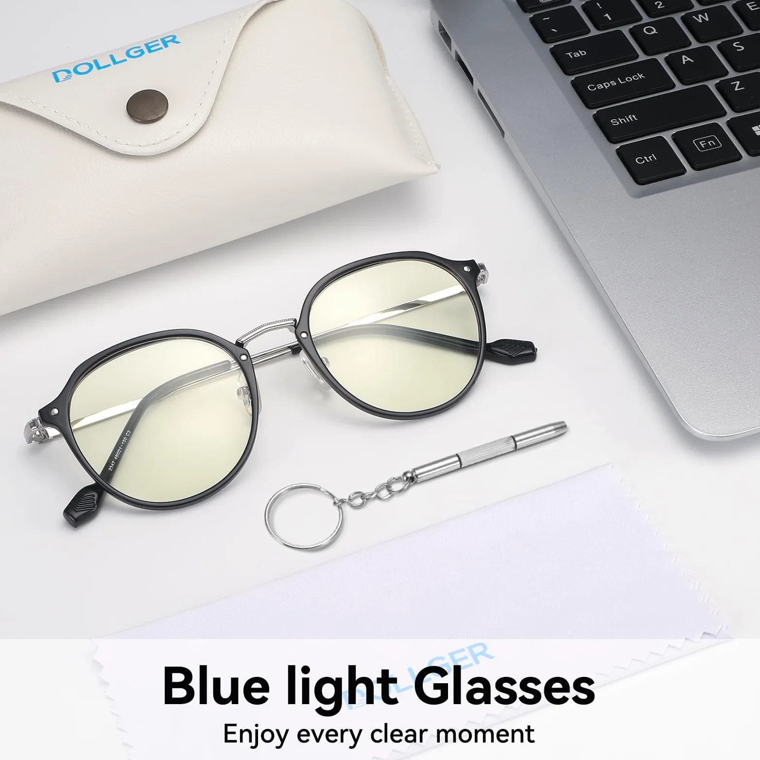 Dollger Okrągłe okulary do gier w stylu retro, do jazdy w nocy – filtr niebieskiego światła, ochrona przed zmęczeniem oczu, poprawa snu, ochrona UV400 dla wrażliwych oczu