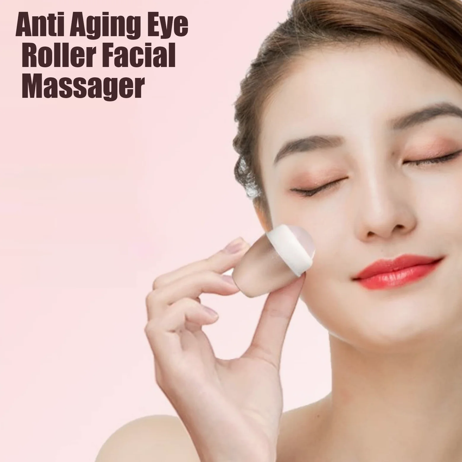 Jade Roller Face Jade Massager Masażer do Twarzy, Produkty do Pielęgnacji Skóry Twarzy Masażer do Twarzy Beauty Ice Roller Narzędzia do Pielęgnacji Skóry, Gua Sha Rose Quartz Stone Face Roller Masaż M