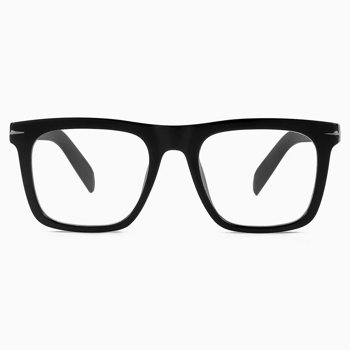 GLEYEMOR Okulary z niebieskim światłem dla mężczyzn i kobiet, modne kwadratowe oprawki, soczewki blokujące niebieskie światło, okulary komputerowe (czarne)