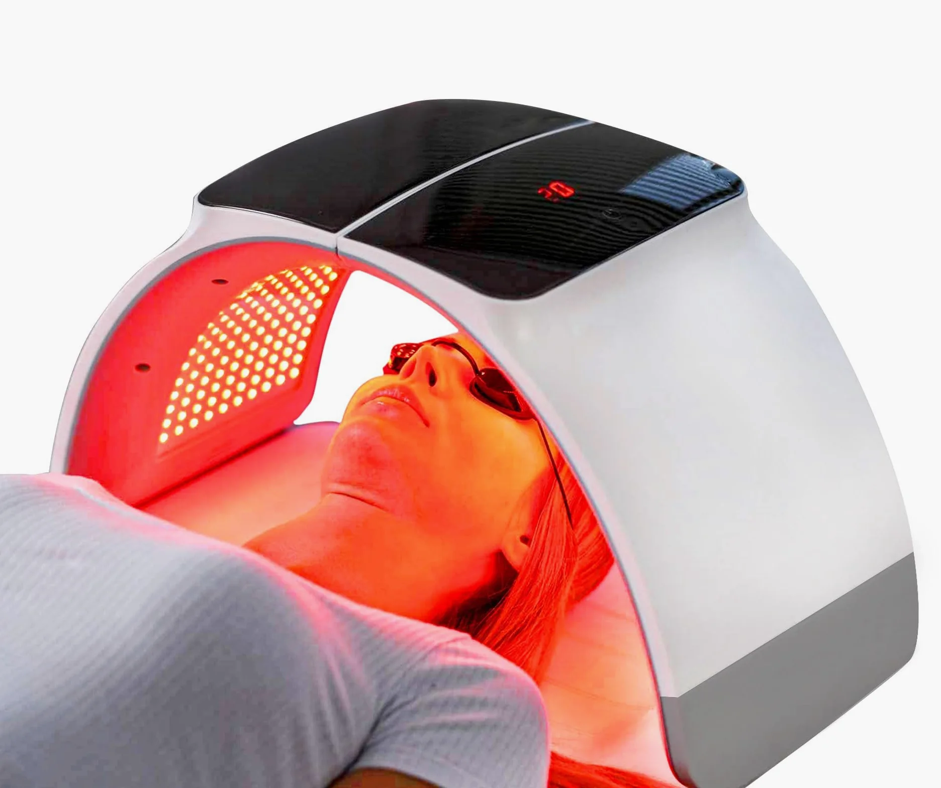 Maska do terapii światłem czerwonym – maska LED do terapii światłem na twarz, terapia podczerwienią, 7 kolorów, terapia światłem LED, do pielęgnacji skóry w domu