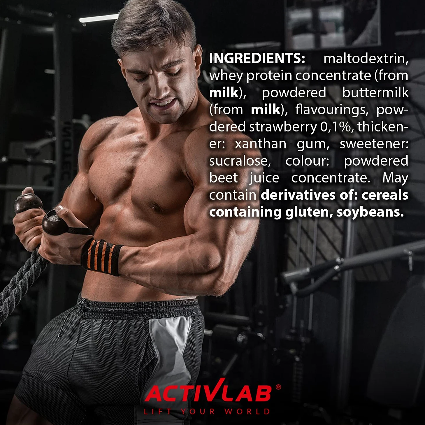 Activlab De Luxe Gainer 3000g – Mass Gainer – Odżywka Białkowo Węglowodanowa – Wsparcie Budowy Masy – Koncentrat Białka Serwatkowego WPC – Bez Cukru (Truskawka)