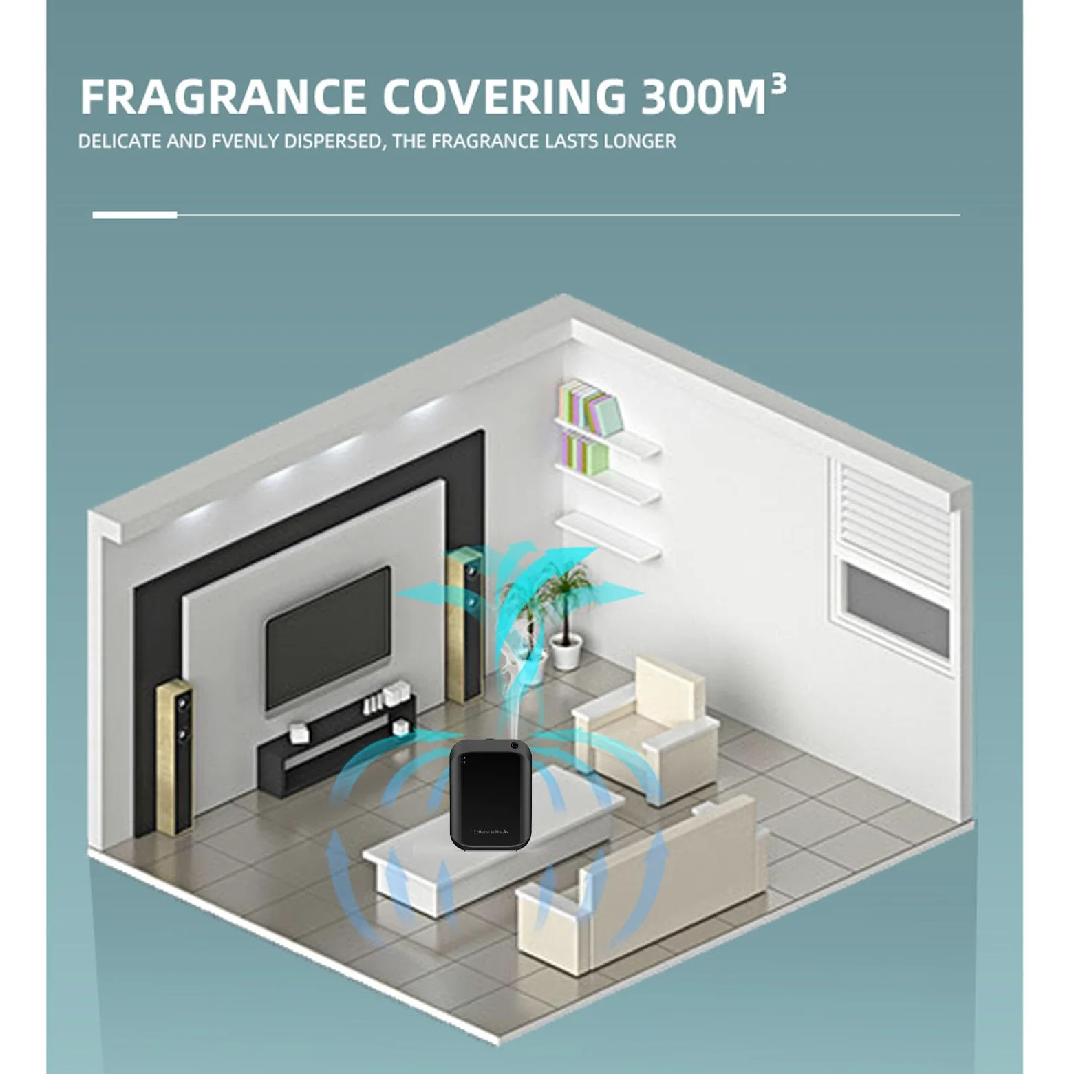 Asixxsix Smart Scent Air Machine, 150 Ml Bezwodnego Dyfuzora Olejku Eterycznego z technologią Zimnego Powietrza i wyjmowaną butelką, Dyfuzor Olejku Eterycznego (BLACK)