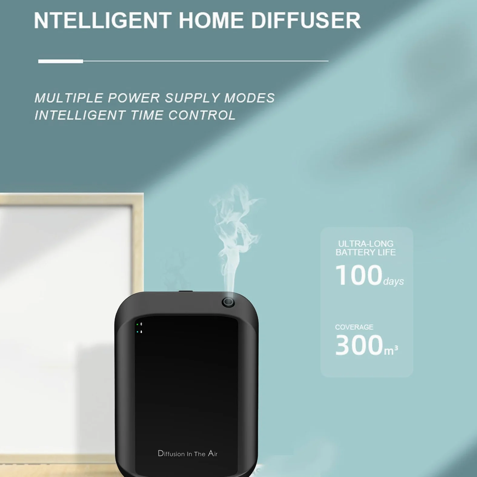 Asixxsix Smart Scent Air Machine, 150 Ml Bezwodnego Dyfuzora Olejku Eterycznego z technologią Zimnego Powietrza i wyjmowaną butelką, Dyfuzor Olejku Eterycznego (BLACK)