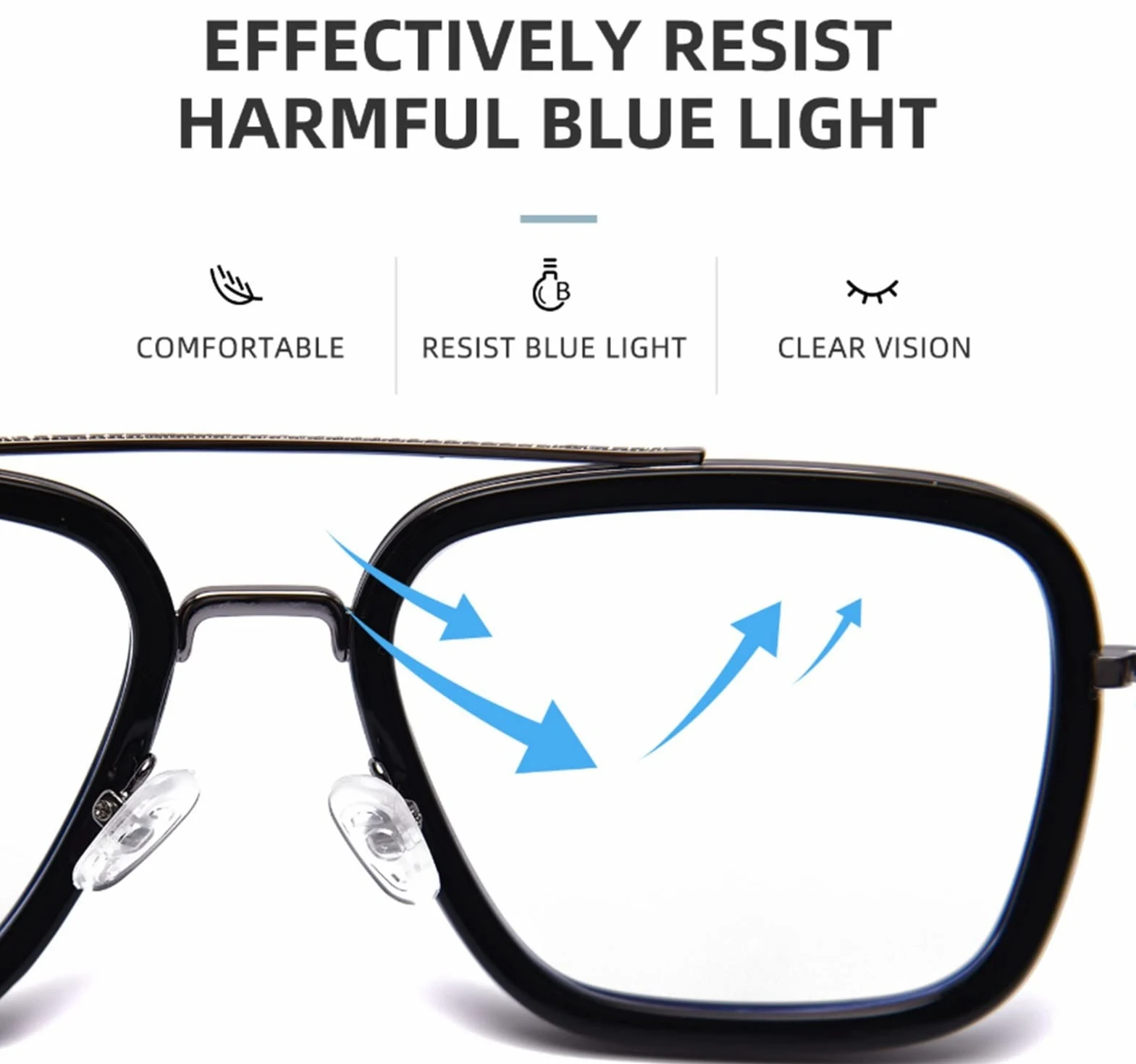 Okulary komputerowe okulary do gier unisex niebieskie światło blokujące okulary męskie metalowe antyniebieskie światło płaskie okulary okulary oprawka anty-niebieskie promienie komputerowe okulary do gier
