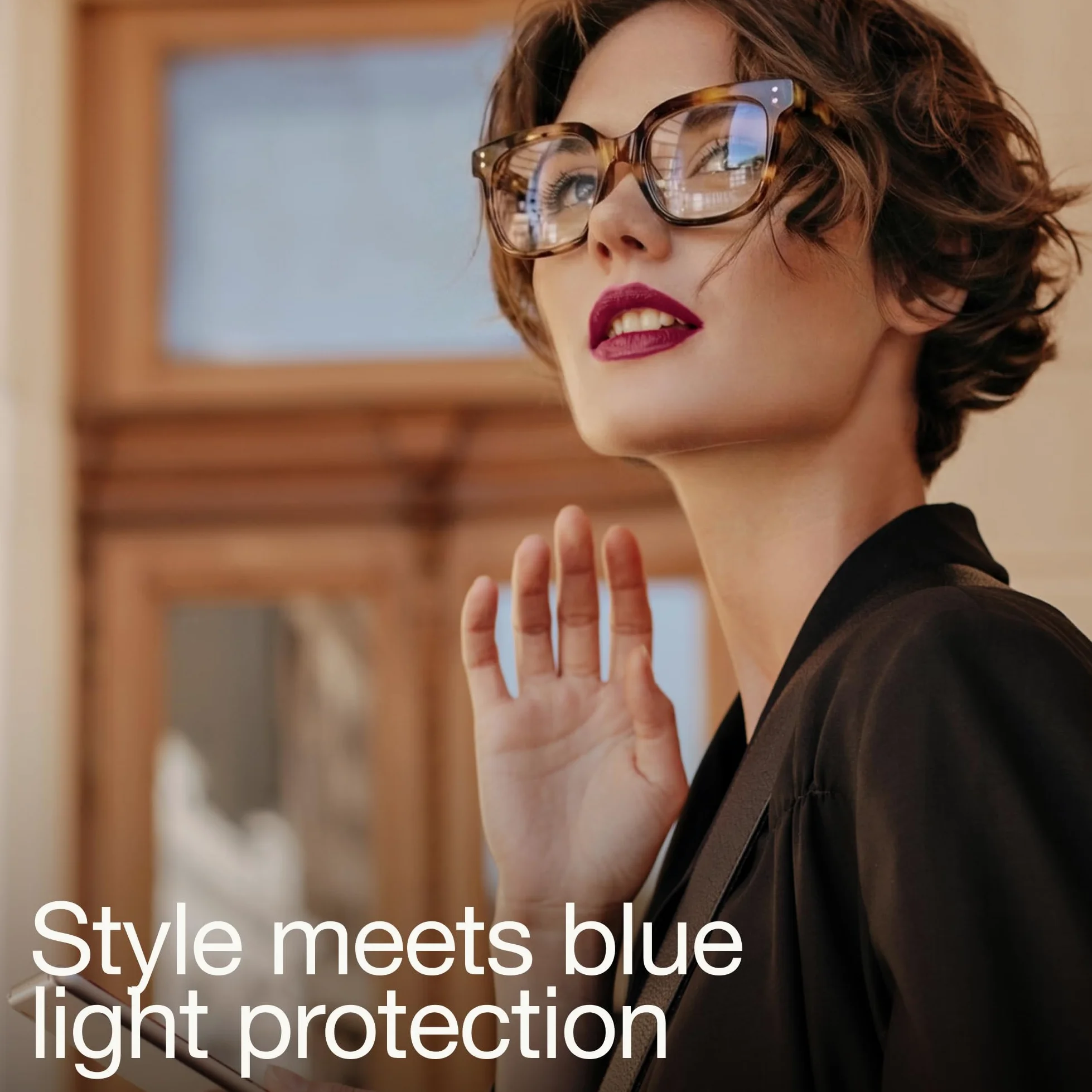 miyya Oversized Blue Light Glasses For Woman, Fashion, Screen Computer Screen, Okulary bez recepty dla kobiet
