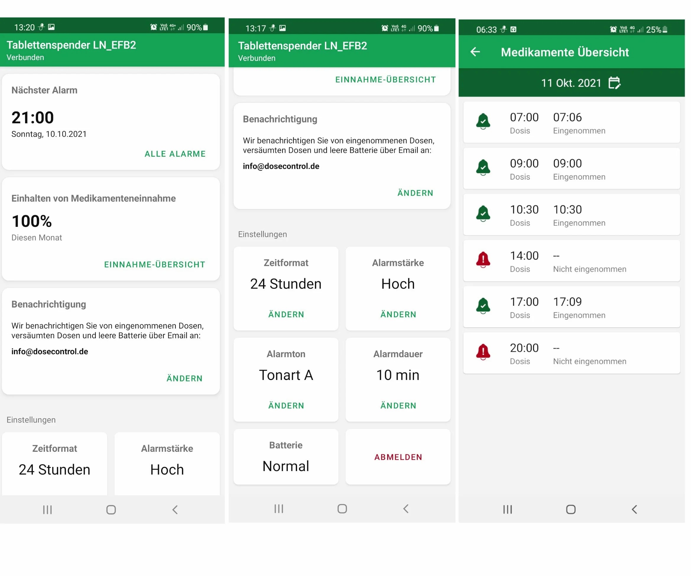 Inteligentny dozownik tabletów z ładowarką i aplikacją, niemieckie pierścienie, 9 x alarm, model 2021, przezroczysta pokrywa, powiadomienia e-mailem