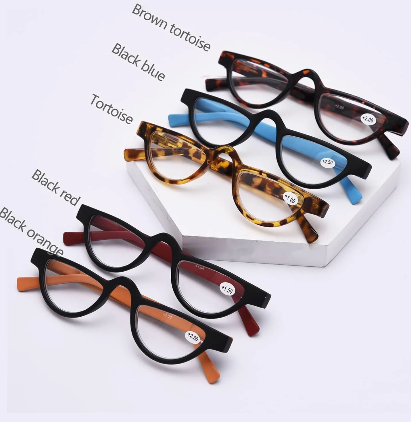 Retro Half Moon Okulary Do Czytania Anty Niebieskie światło Okulary Komputerowe Czytnik Zawiasów Sprężynowych Dla Mężczyzn I Kobiet, Orange, 3.5x