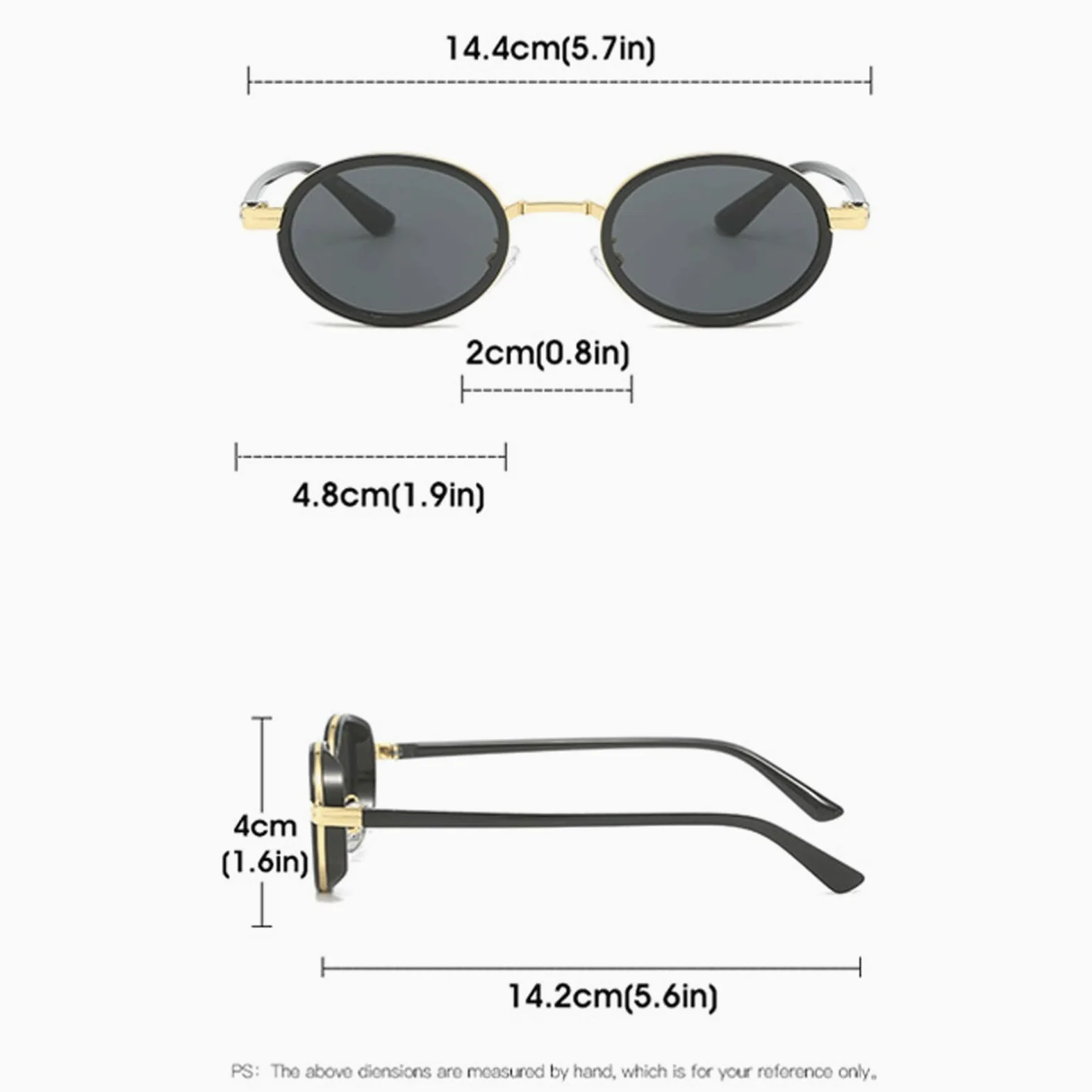 Modne owalne okulary przeciwsłoneczne metalowa rama wewnętrzne oprawki do okularów zewnętrznych