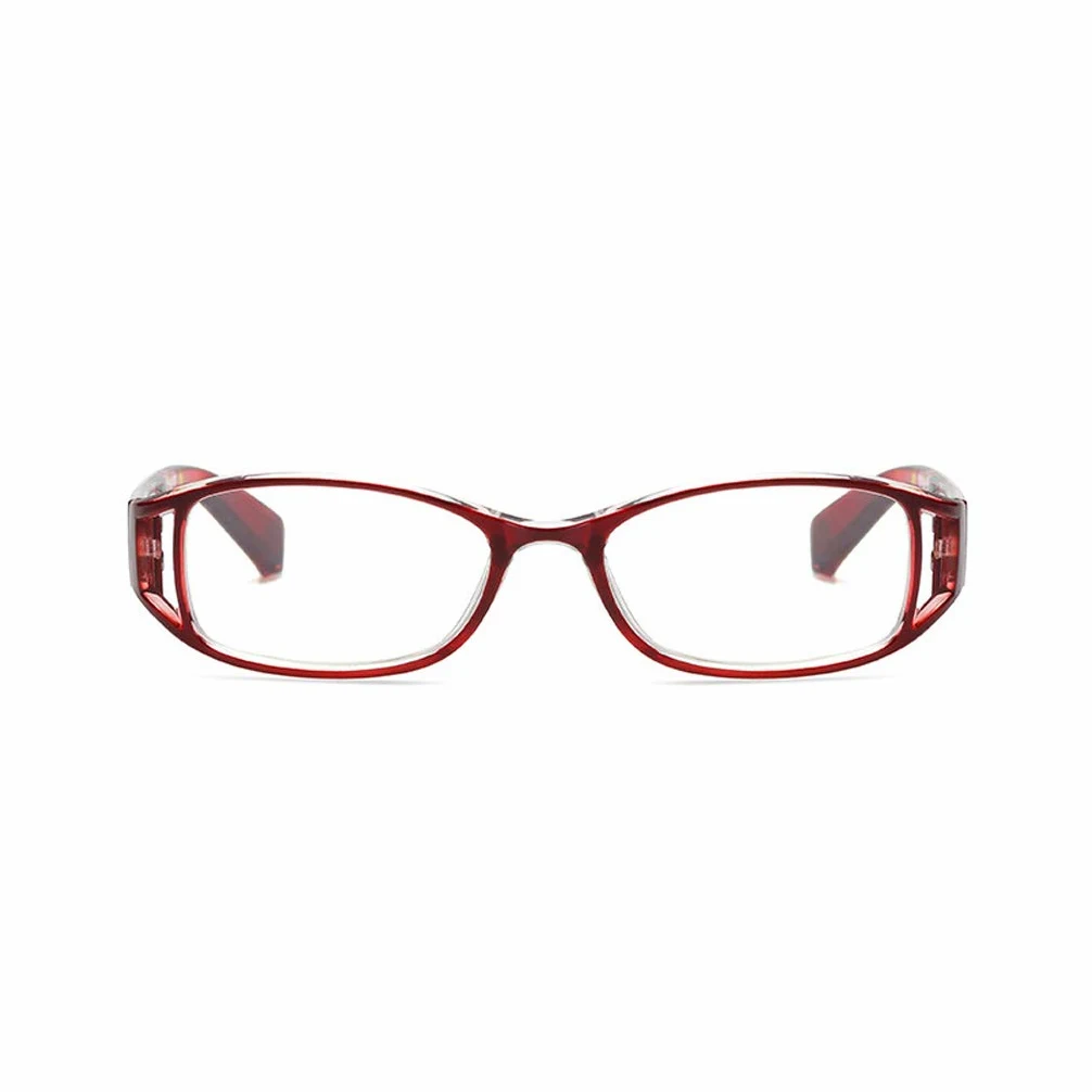 Wygodne damskie okulary do czytania, modne damskie prostokątne oprawki do okularów, okulary blokujące niebieskie światło (3 szt.) (Color : Red, Size : 2.5)