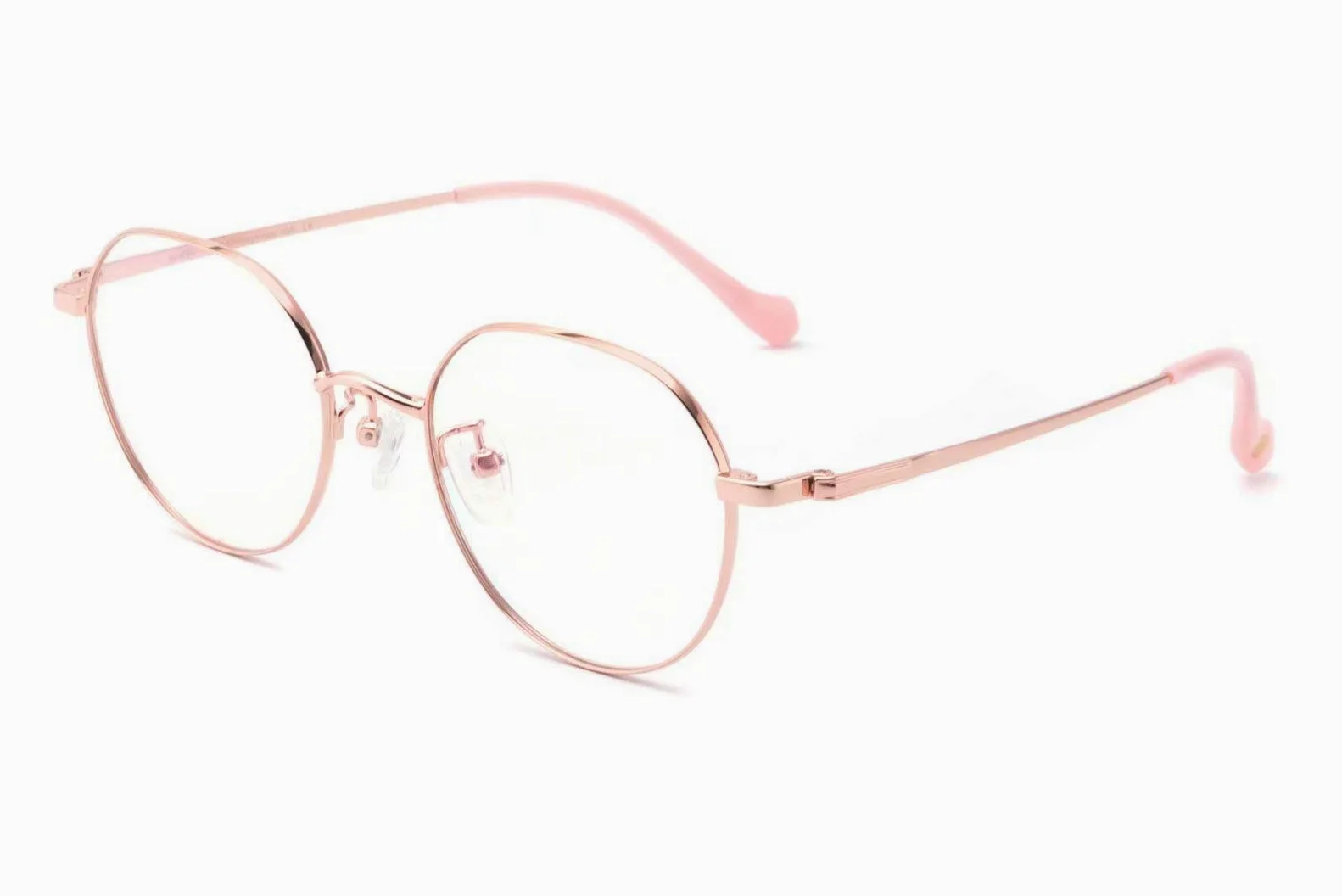 SHINU Niebieskie światło blokujące okulary do komputera przeciwzmęczeniowe z tytanową ramą-AT1027, C1 Rose Gold, M