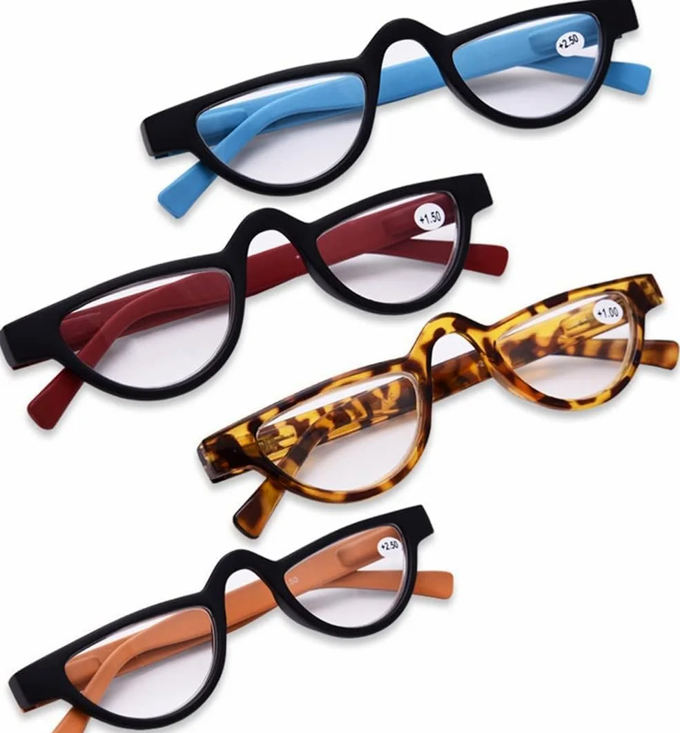 Retro Half Moon Okulary Do Czytania Anty Niebieskie światło Okulary Komputerowe Czytnik Zawiasów Sprężynowych Dla Mężczyzn I Kobiet, Orange, 3.5x