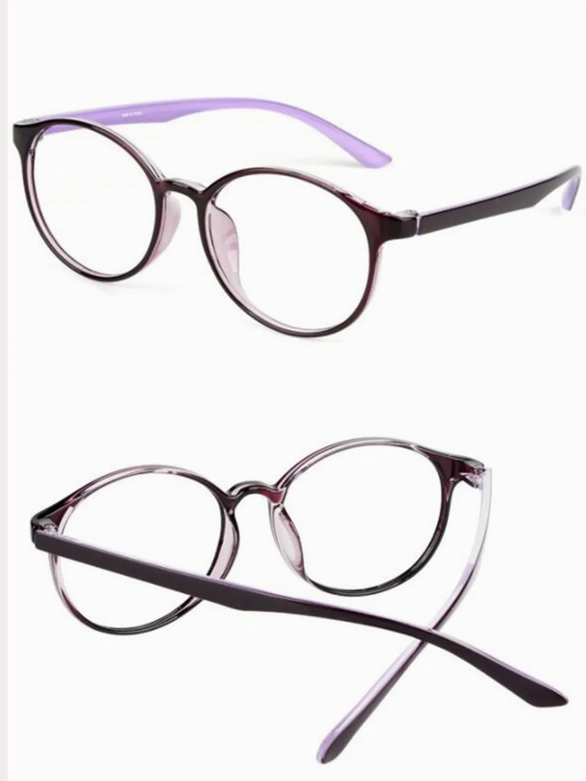 Okrągłe Okulary Do Czytania Dla Kobiet I Mężczyzn, Okulary Do Czytania Z Antyrefleksem, Lekkie Okulary Powiększające/Purple/1.5