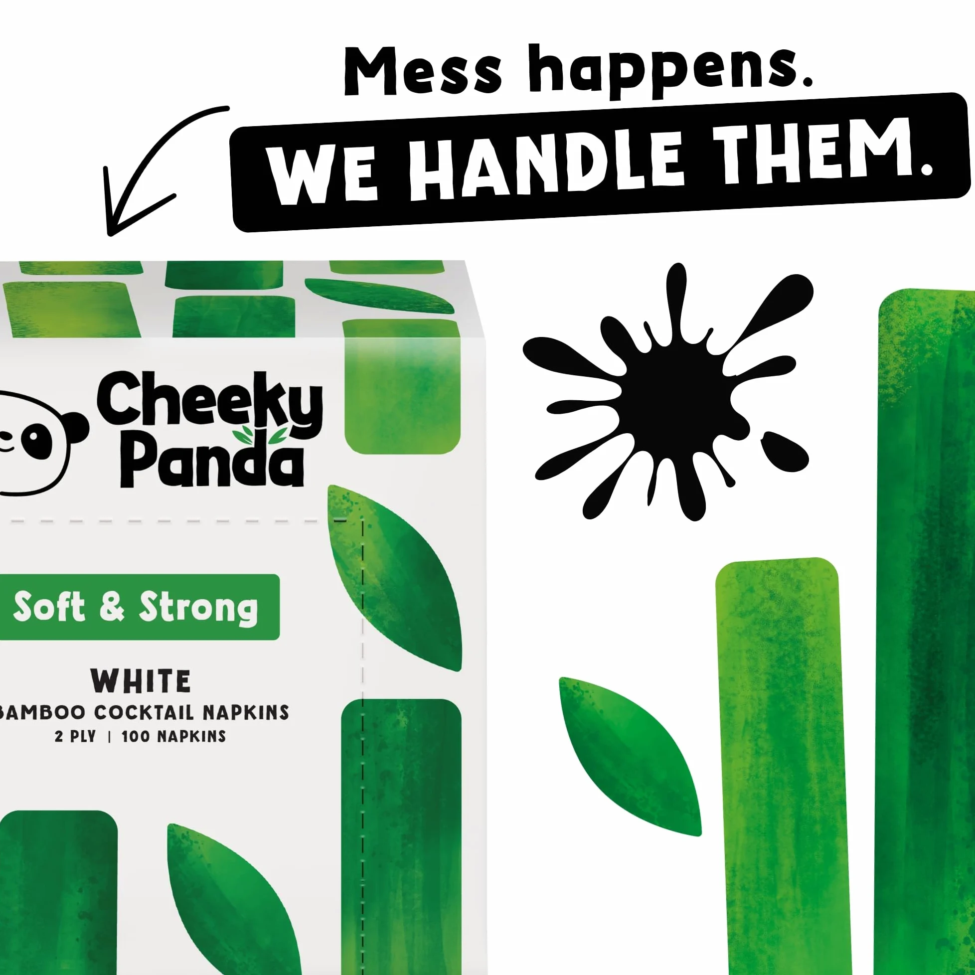 The Cheeky Panda Serwetki koktajlowe, bez plastiku, 100 sztuk, 30 sztuk