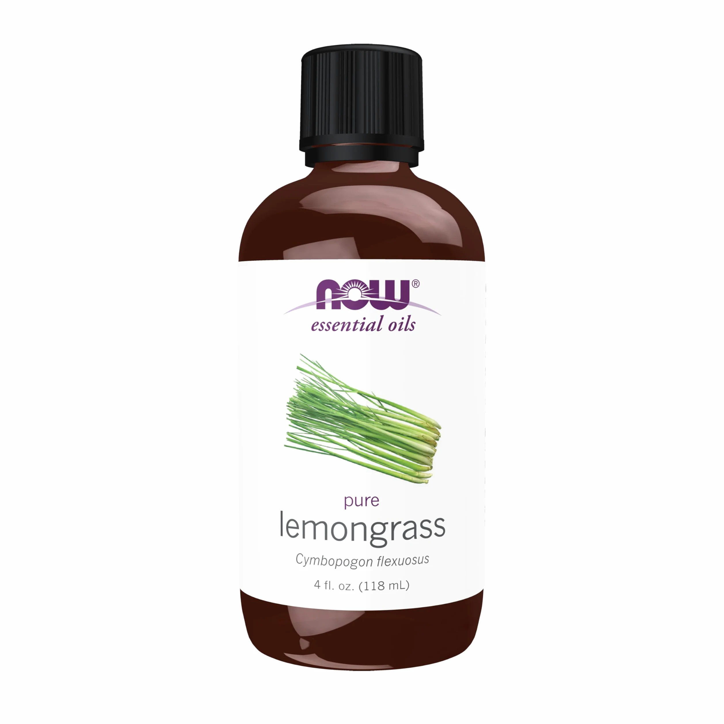 Aceites esenciales, hierba de limón, 4 onzas líquidas (118 ml) - Now Foods