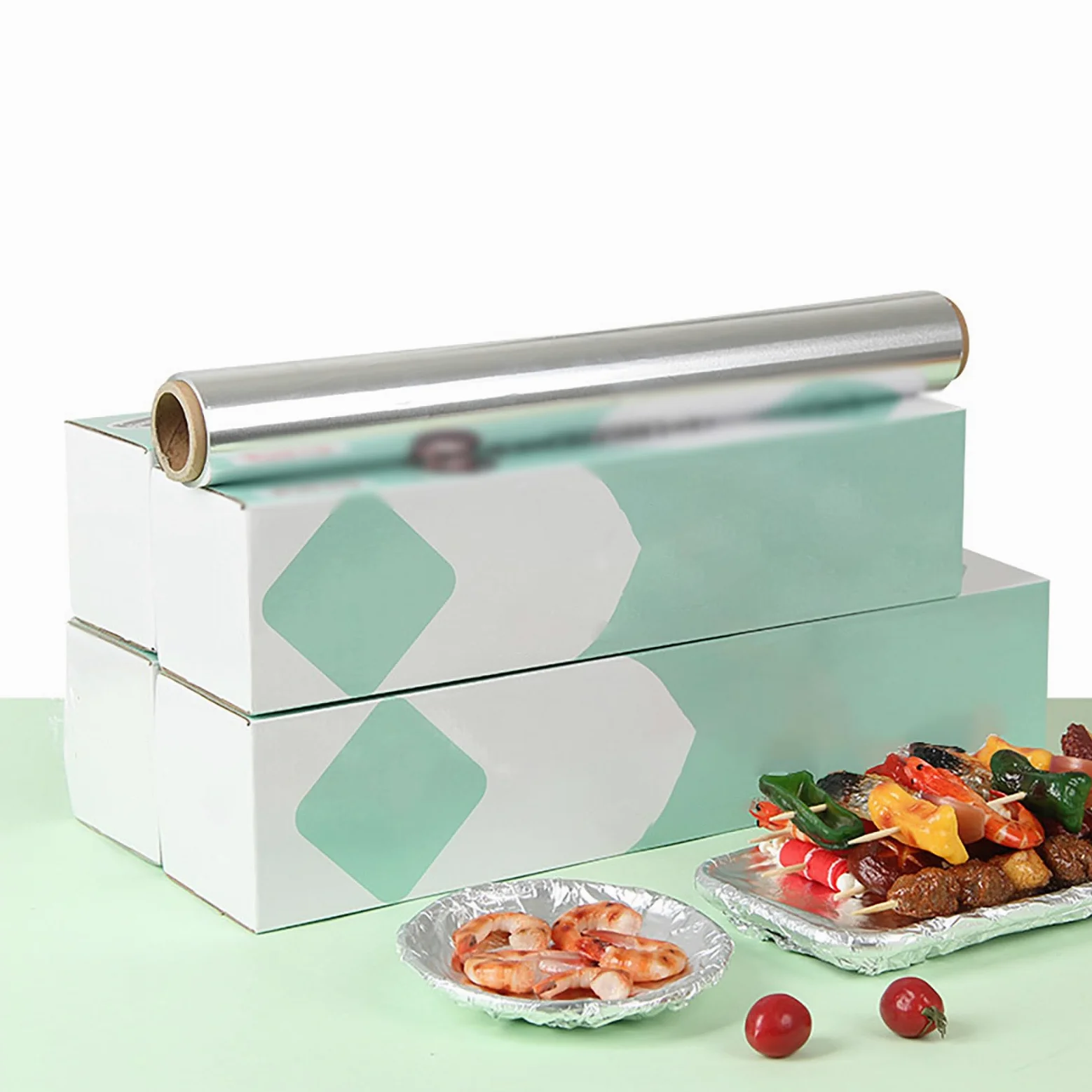 Wytrzymały papier aluminiowy, duża folia na żywność, nieprzywierający papier do pieczenia, do gotowania, pieczenia, owijania żywności, grillowania, przechowywania w domu (rozmiar: 80M, kolor: srebrny
