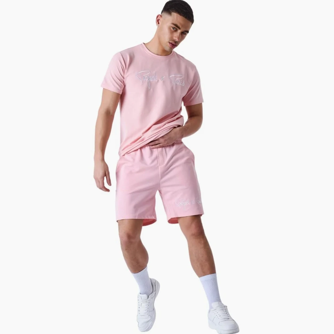 PROJECT X PARIS, Szorty bermudy, męski, rozmiar L, kolor różowy, 65% Cotton,30% Polyester,5% Spandex