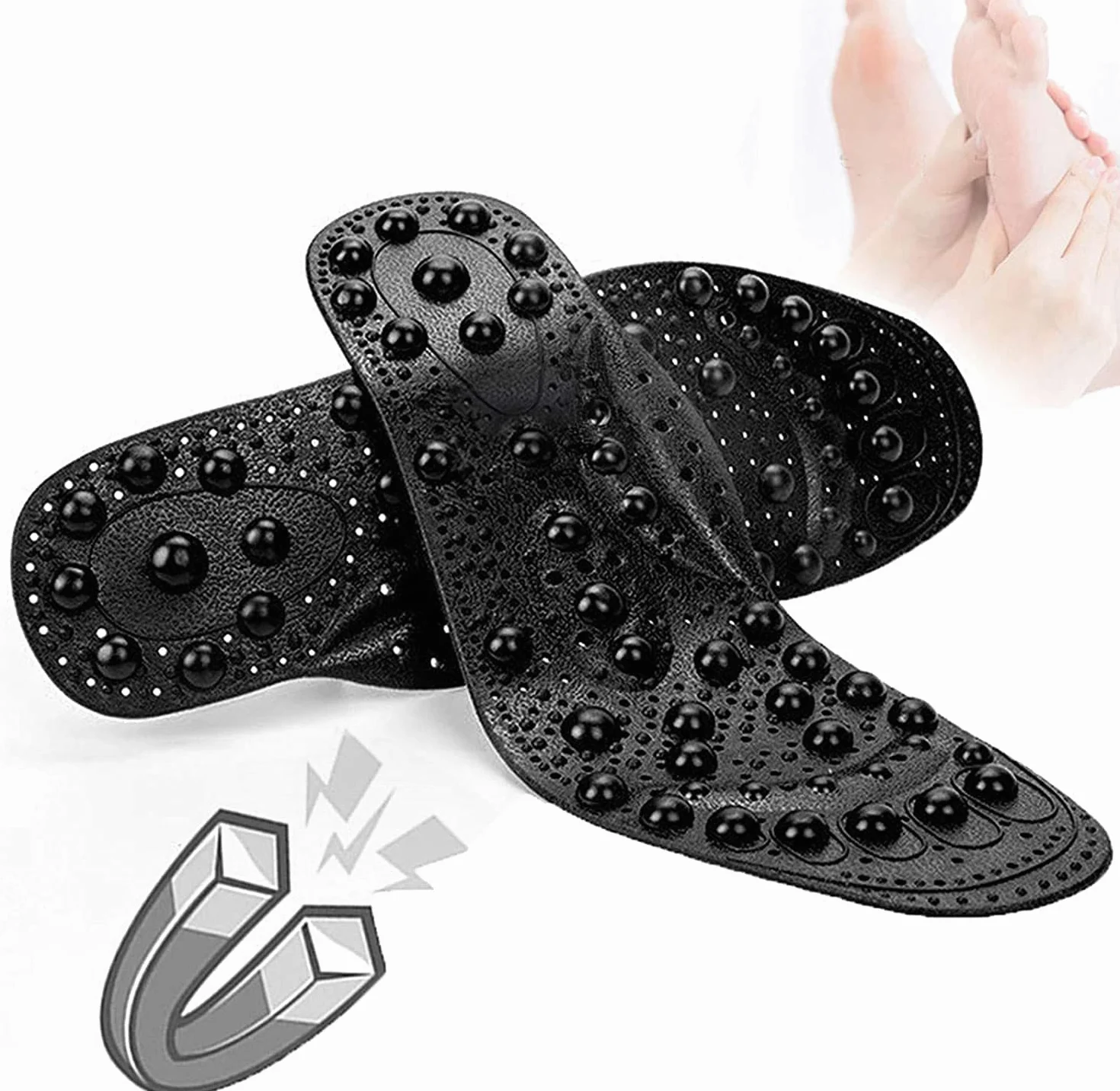 Wkładki do masażu stóp, Wkładki do masażu magnetycznego, poduszki Body Detox Slimming Magnetic Arch Support Shoes Pads(1 Pair,S)