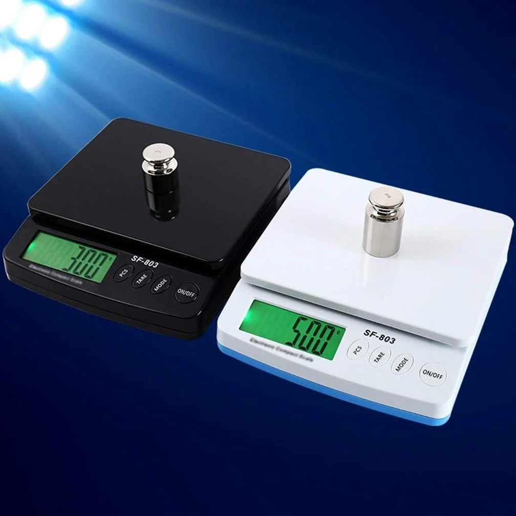 30kg/1g Cyfrowa elektroniczna waga kuchenna Precyzyjna waga do paczek Komercyjna waga platformowa Wielofunkcyjna Gotowanie Pieczenie Ważenie owoców (kolor: czarny) (biały)
