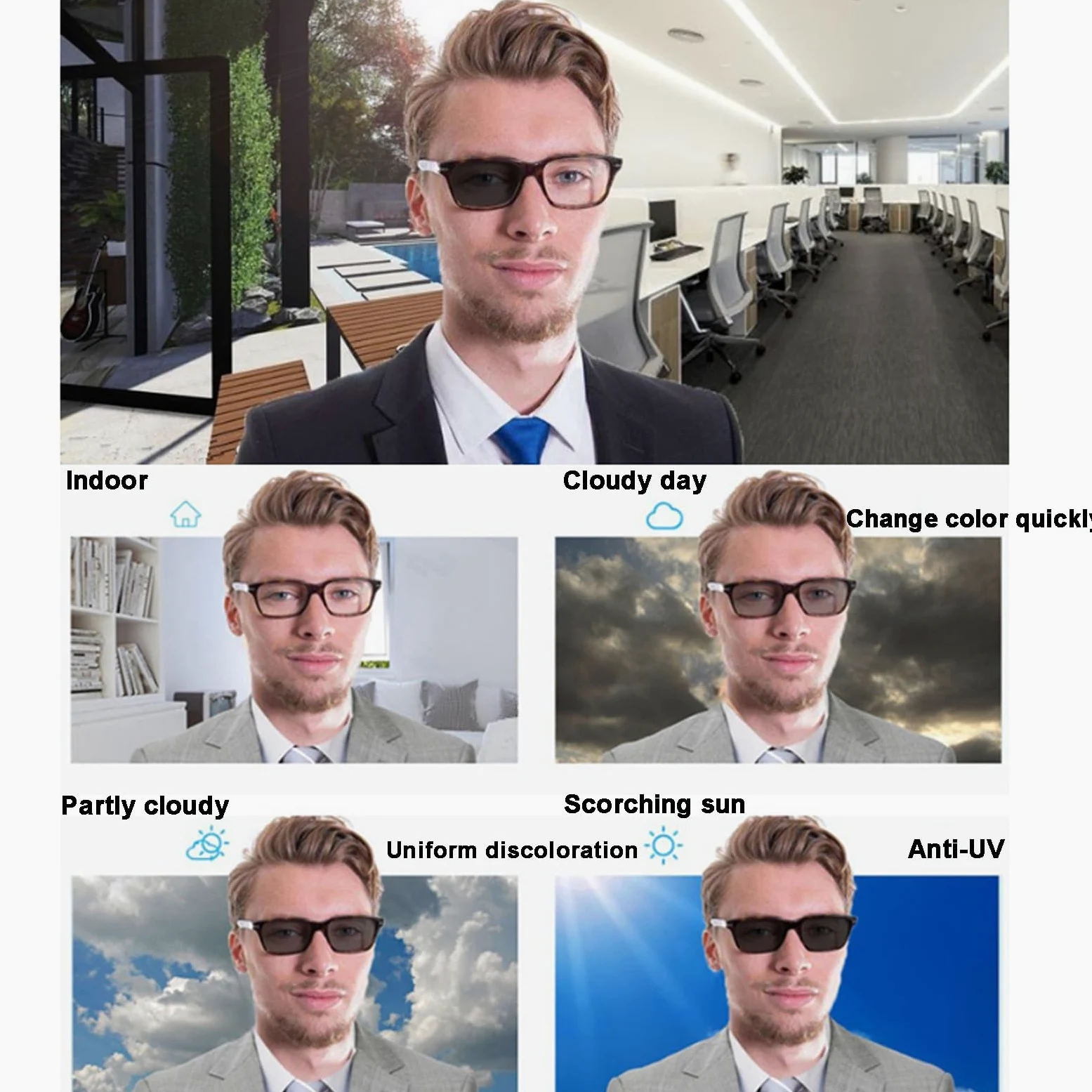 PAKMEZ Okulary do czytania, blokujące niebieskie światło okulary komputerowe/fotochromowe okulary do czytania, okulary do czytania z zawiasem sprężynowym i blokerem niebieskiego światła (kolor: brązowy, rozmiar: +2,00)