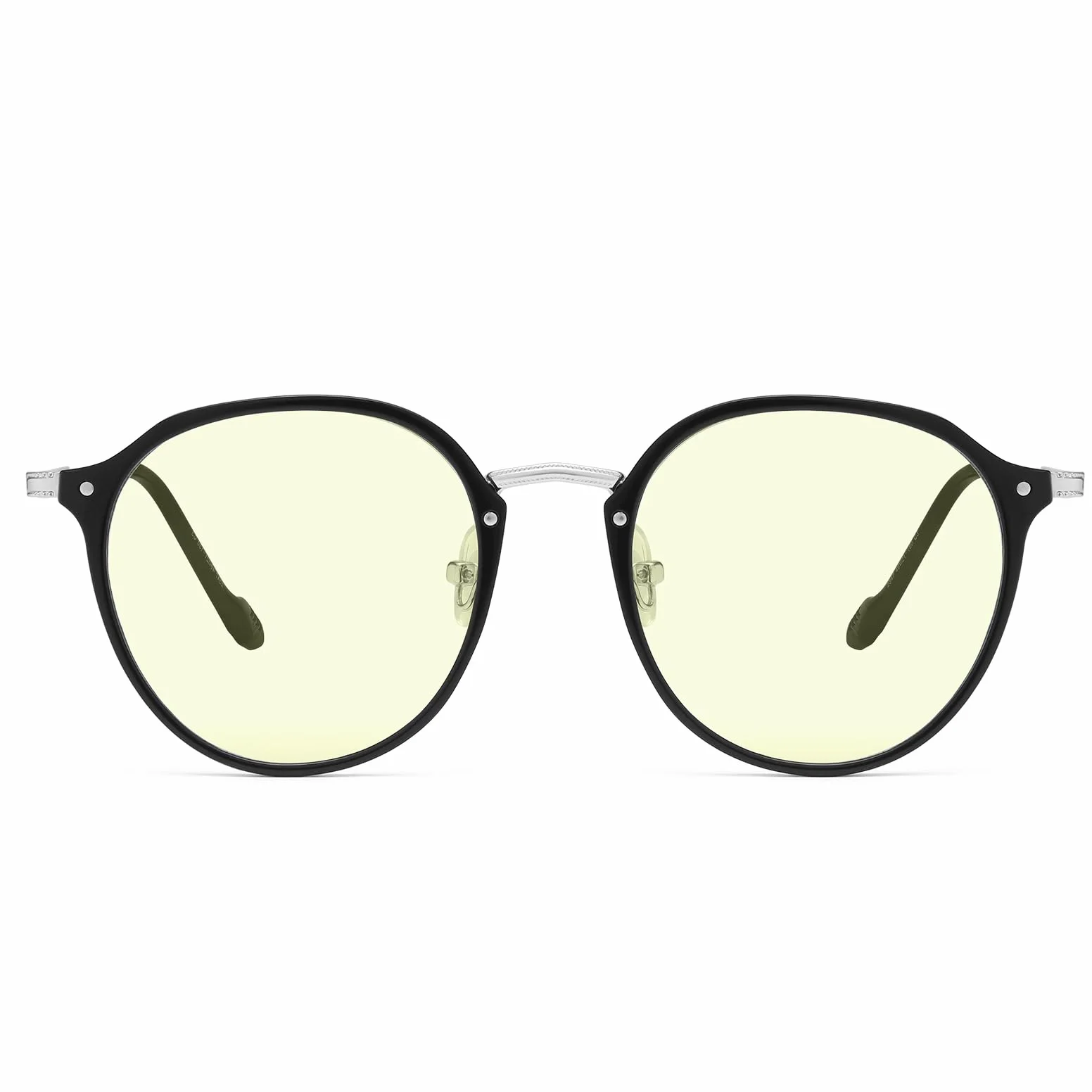 Dollger Okrągłe okulary do gier w stylu retro, do jazdy w nocy – filtr niebieskiego światła, ochrona przed zmęczeniem oczu, poprawa snu, ochrona UV400 dla wrażliwych oczu