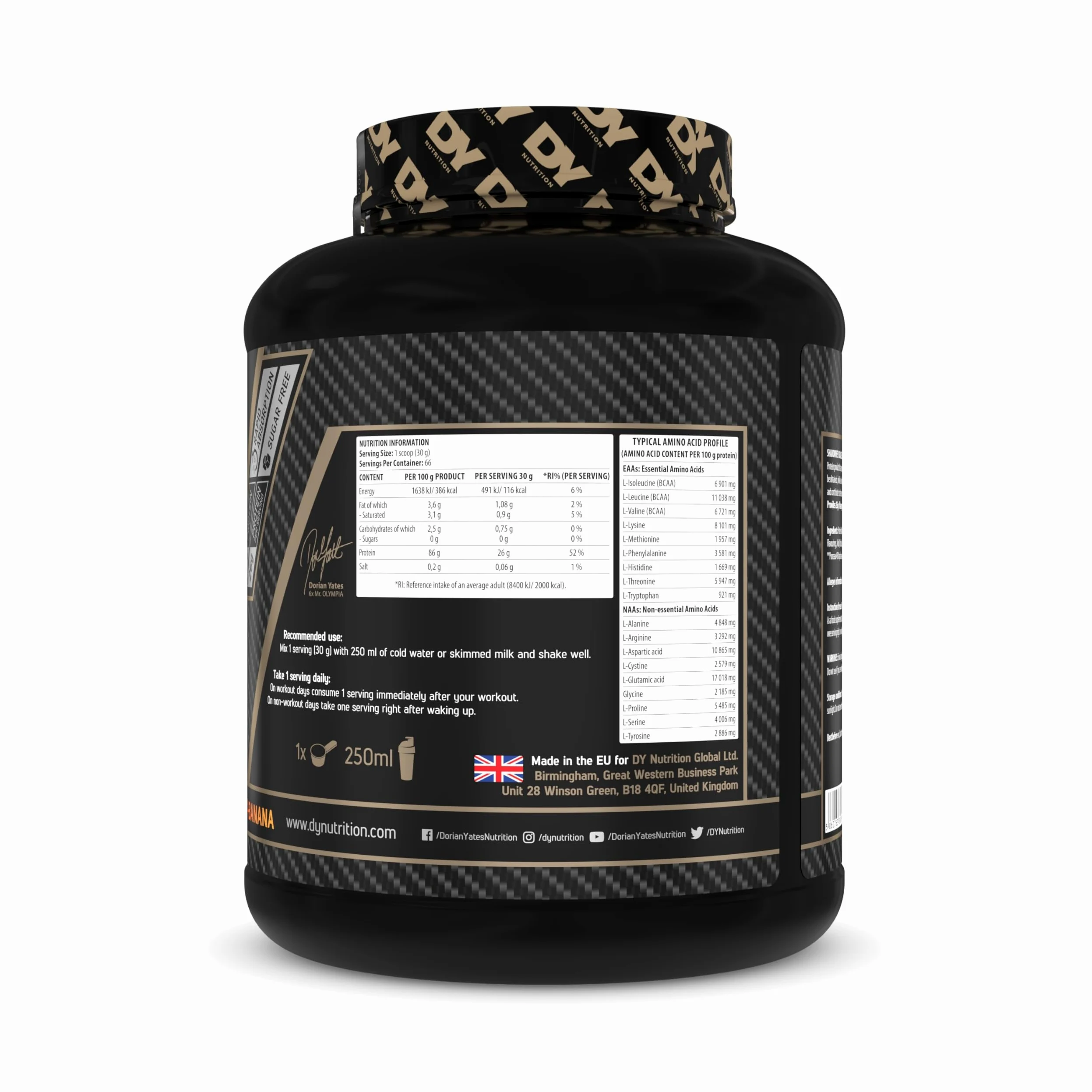 DY Nutrition Shadowhey Isolate (2000g) Strawberry Banana - Białka - Izolat białka serwatkowego