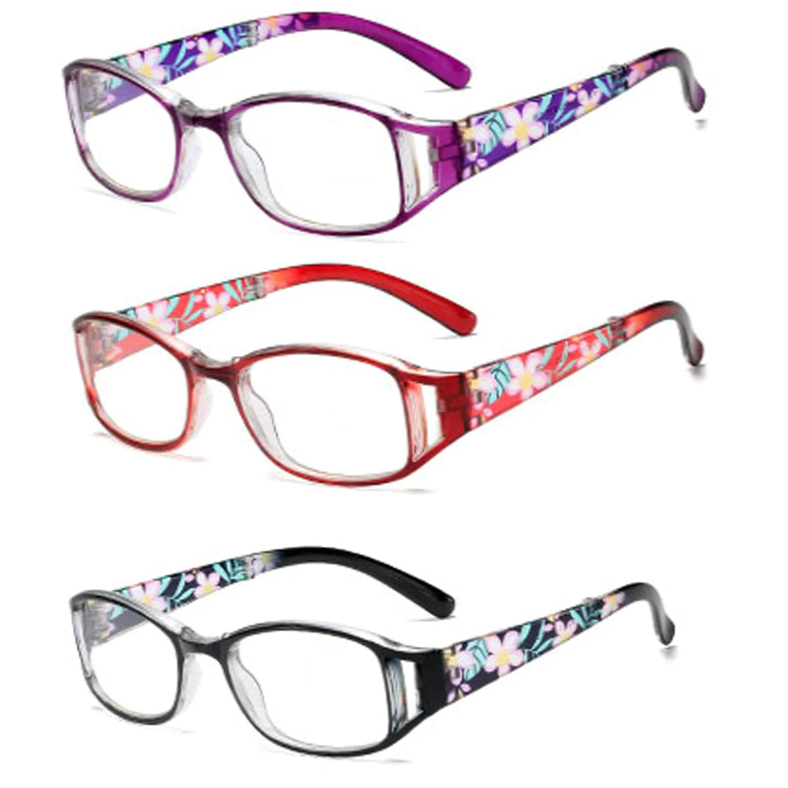 Okulary do czytania damskie okulary do czytania modne akcesoria okulary z etui na okulary, 2 sztuki dla unisex