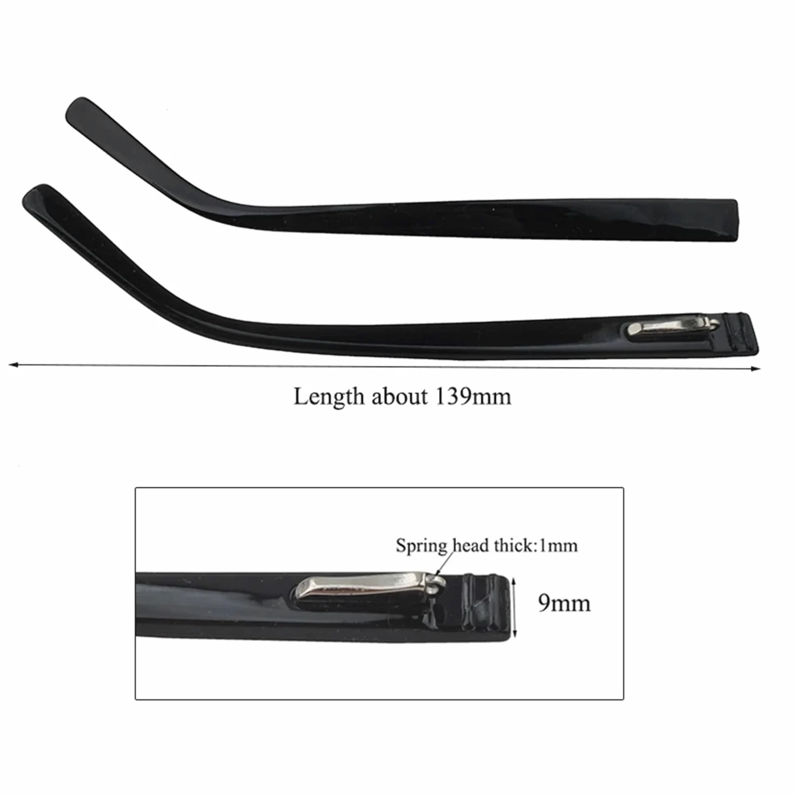 2 pary 9mm PC okulary sprężynowe zausznik Flex plastikowa końcówka nogawki oprawki optyczne części do naprawy okularów(Sp009 Various Color)