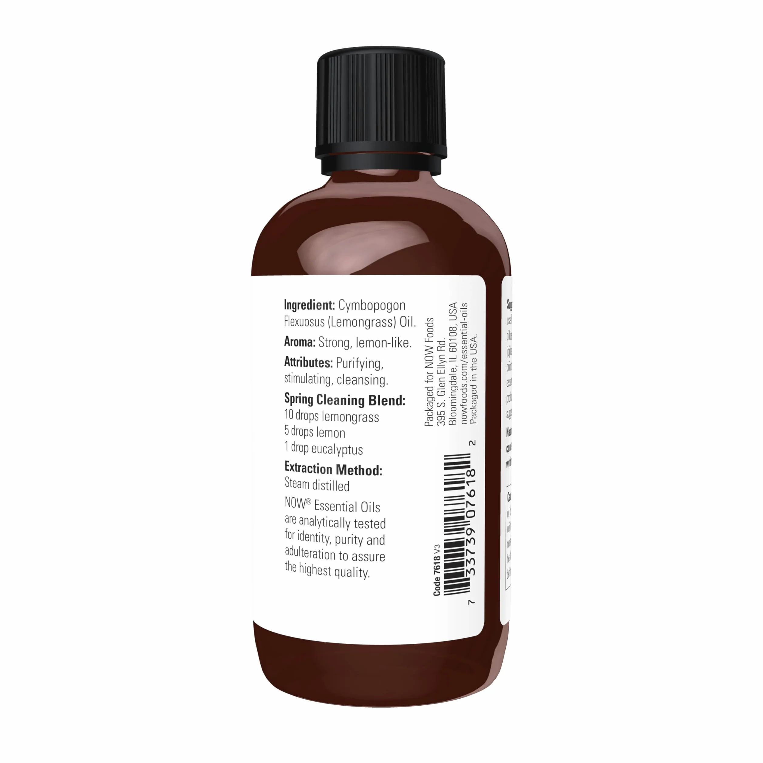 Aceites esenciales, hierba de limón, 4 onzas líquidas (118 ml) - Now Foods