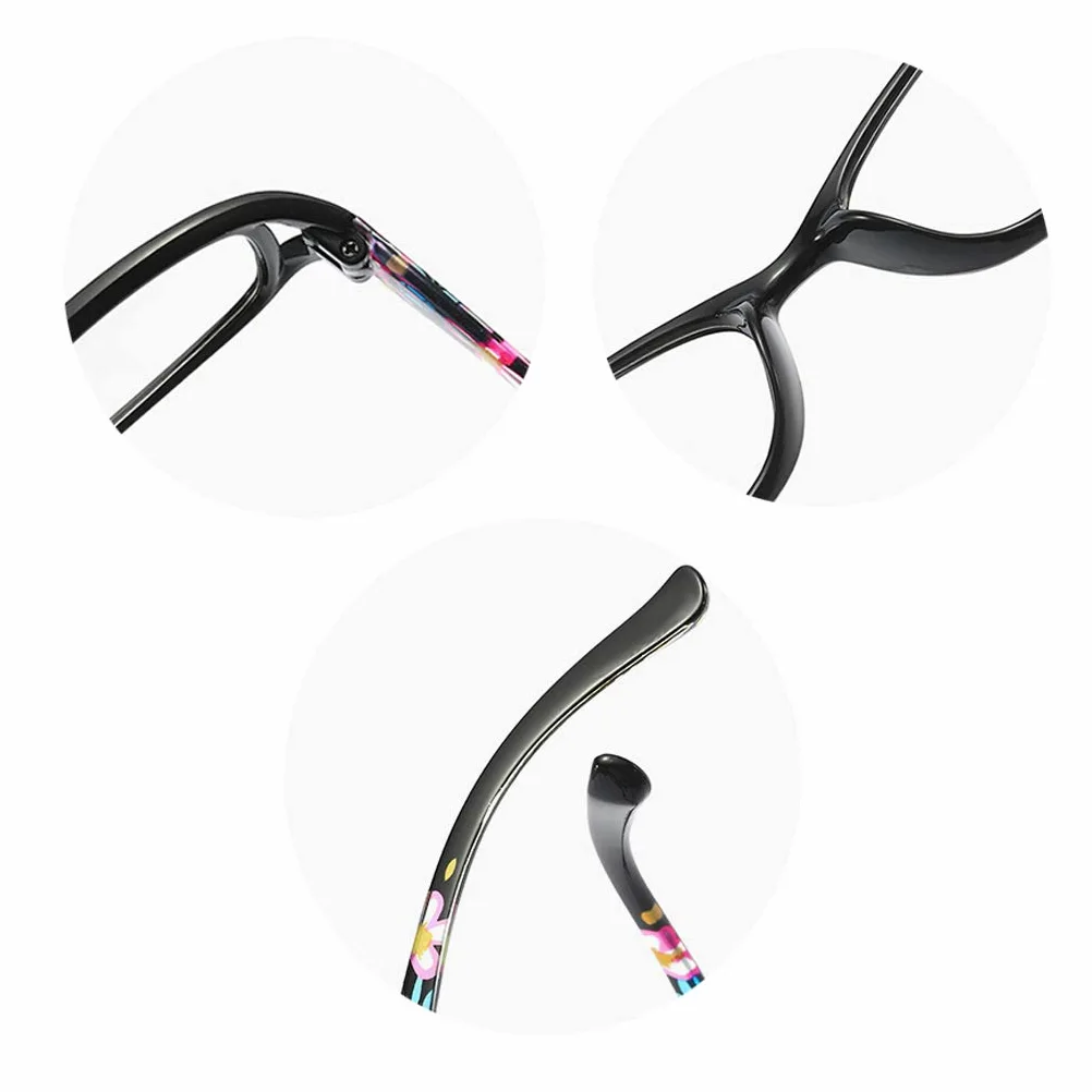 Wygodne damskie okulary do czytania, modne damskie prostokątne oprawki do okularów, okulary blokujące niebieskie światło (3 szt.) (Color : Red, Size : 2.5)