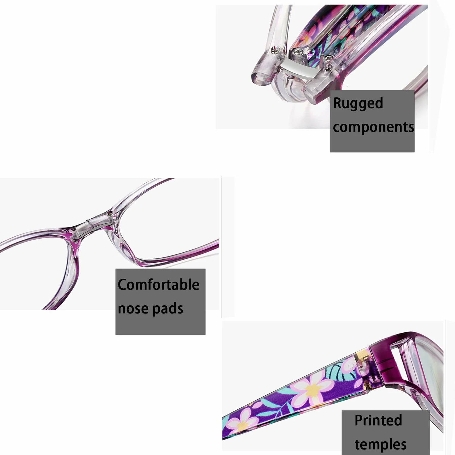 Okulary do czytania damskie okulary do czytania modne akcesoria okulary z etui na okulary, 2 sztuki dla unisex