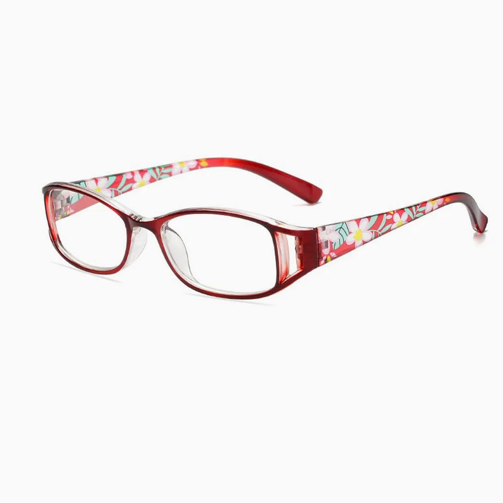 Wygodne damskie okulary do czytania, modne damskie prostokątne oprawki do okularów, okulary blokujące niebieskie światło (3 szt.) (Color : Red, Size : 2.5)