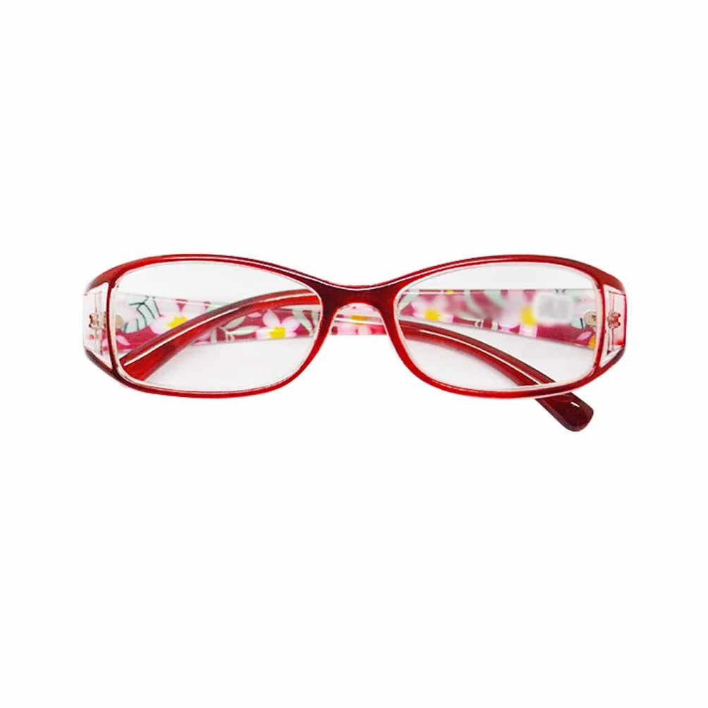 Wygodne damskie okulary do czytania, modne damskie prostokątne oprawki do okularów, okulary blokujące niebieskie światło (3 szt.) (Color : Red, Size : 2.5)