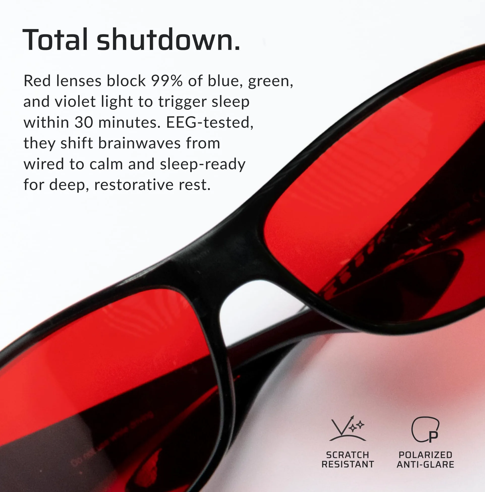 TrueDark Okulary Twilights Fitovers blokujące niebieskie światło w celu zmniejszenia zmęczenia oczu i odblasku UV - dla lepszego snu, dla mężczyzn i kobiet, ekranu komputera, gier, telewizora, telefonu - okulary Fitover marki Dave Asprey, Czerwony, Rozmia