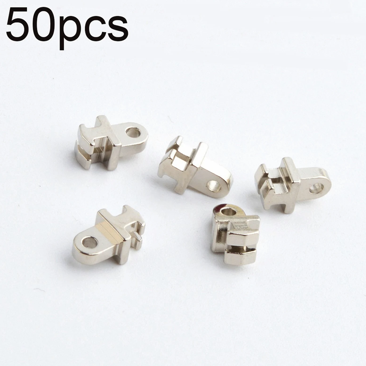 Zawias do okularów, 50 sztuk zębów pojedyncze zawiasy do okularów srebrne różne rozmiary plastikowa uszkodzona stal zastępcza(3.5x1.5mm)