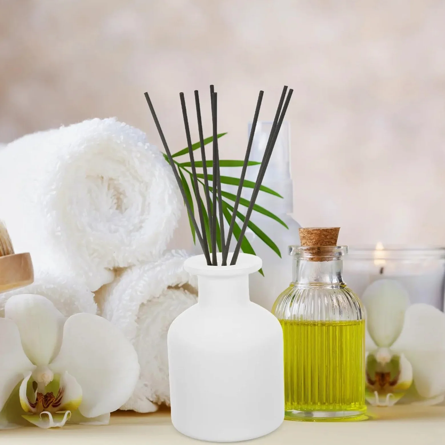 Szklana okrągła butelka do aromaterapii