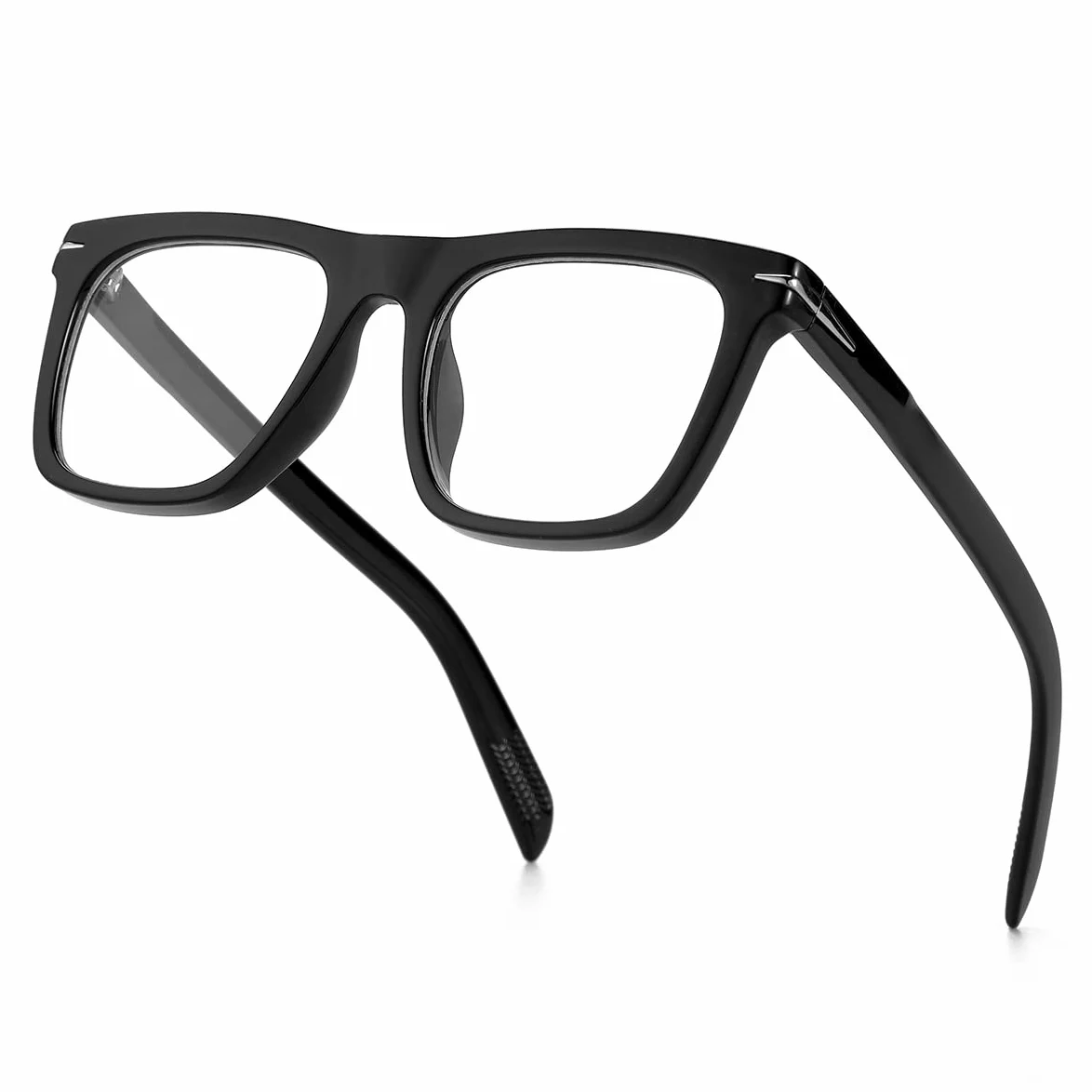 GLEYEMOR Okulary z niebieskim światłem dla mężczyzn i kobiet, modne kwadratowe oprawki, soczewki blokujące niebieskie światło, okulary komputerowe (czarne)