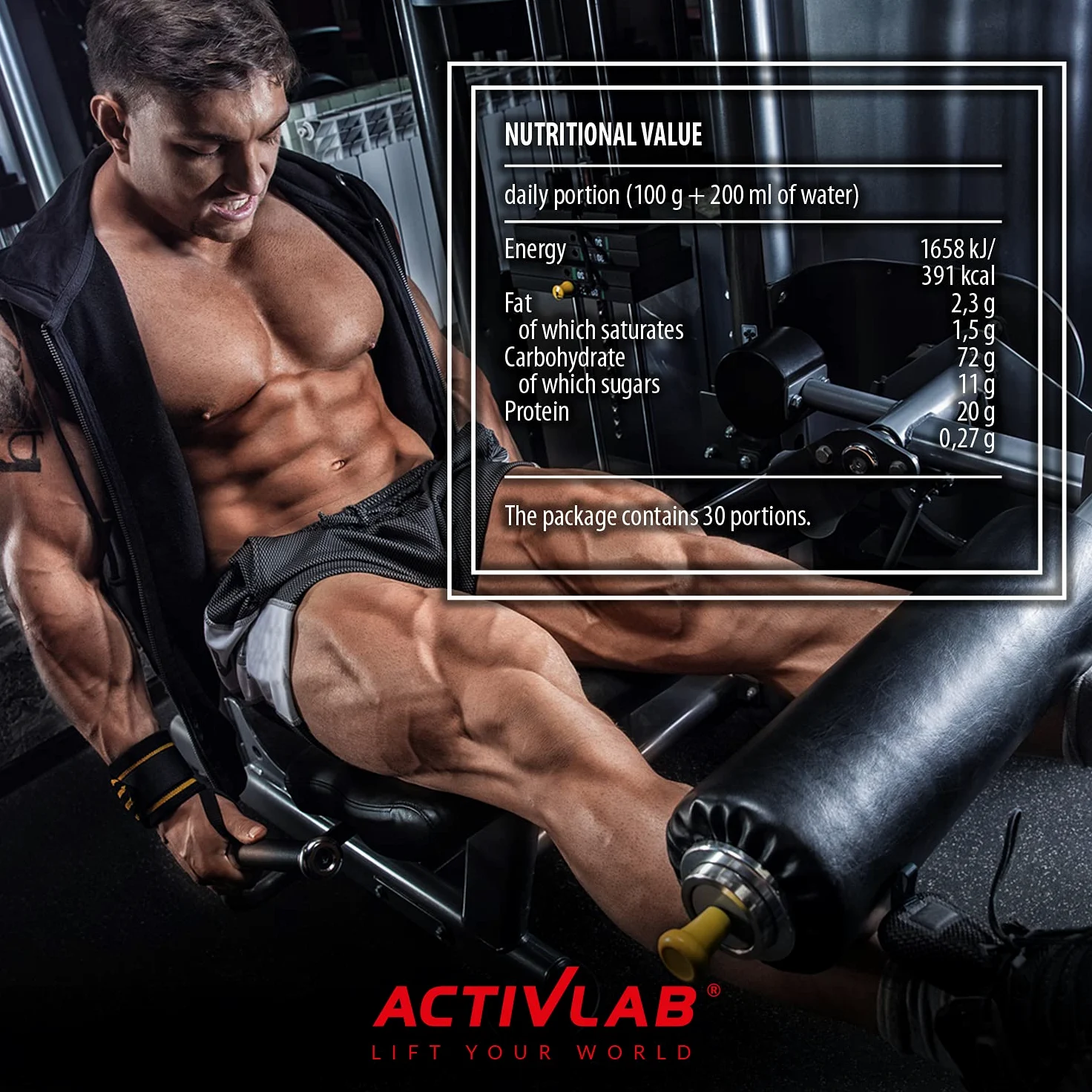 Activlab De Luxe Gainer 3000g – Mass Gainer – Odżywka Białkowo Węglowodanowa – Wsparcie Budowy Masy – Koncentrat Białka Serwatkowego WPC – Bez Cukru (Truskawka)