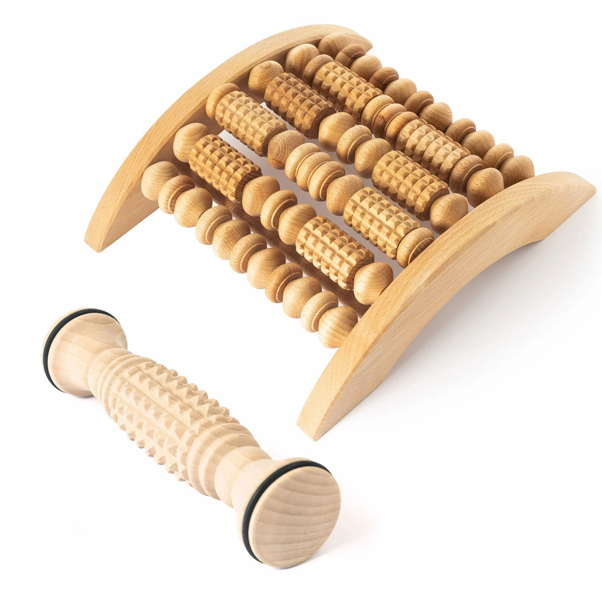 tuuli Accessories wałek do masażu, wałek do masażu, masażer stóp, zestaw do masażu stóp, wykonany z drewna