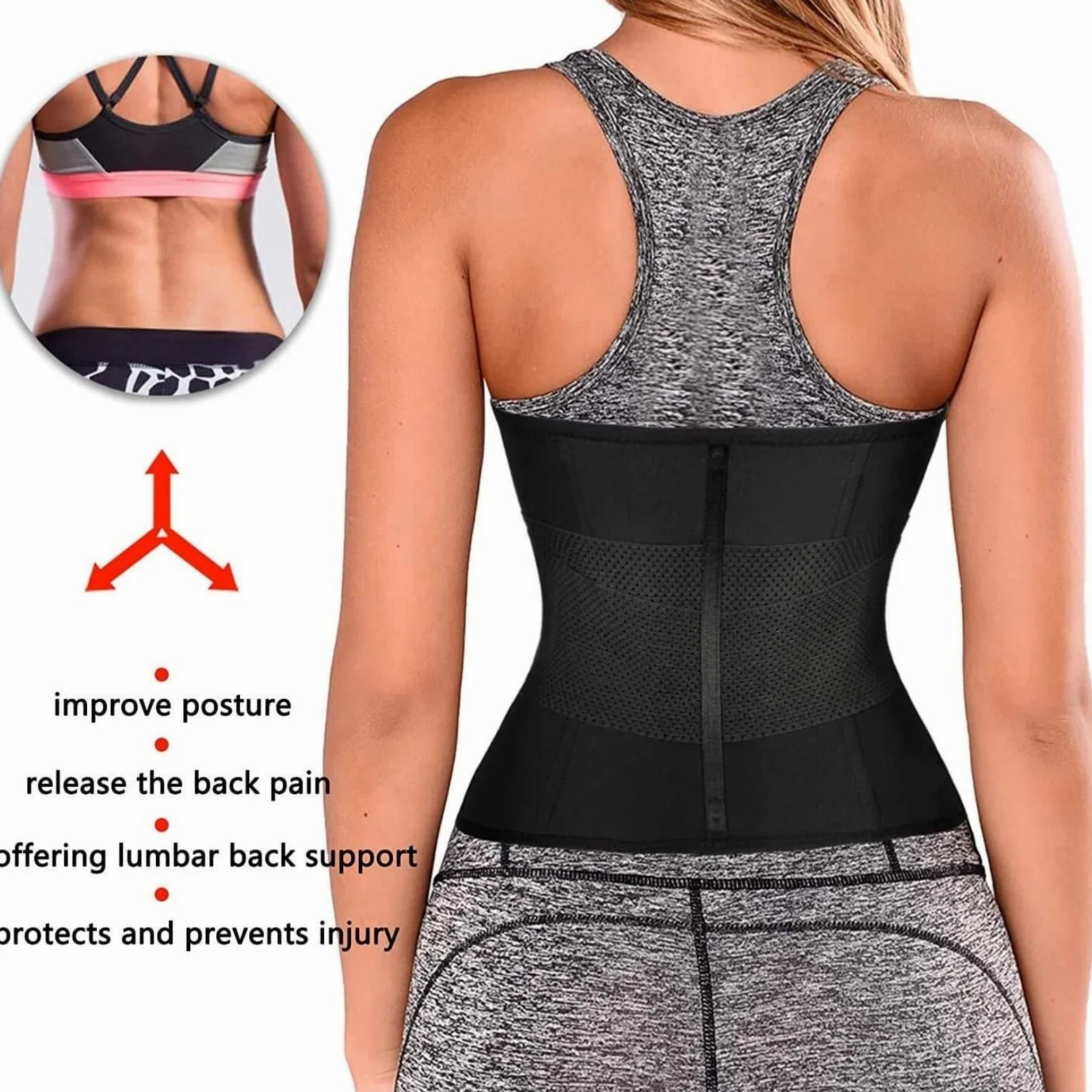 Podparcie Lędźwiowe Pas Do Ćwiczeń Talii, Kontrola Brzucha, Gorset Wyszczuplający, Trymer, Sauna, Pot, Modelujący Sylwetkę, Trening Pas Biodrowy(3XL)