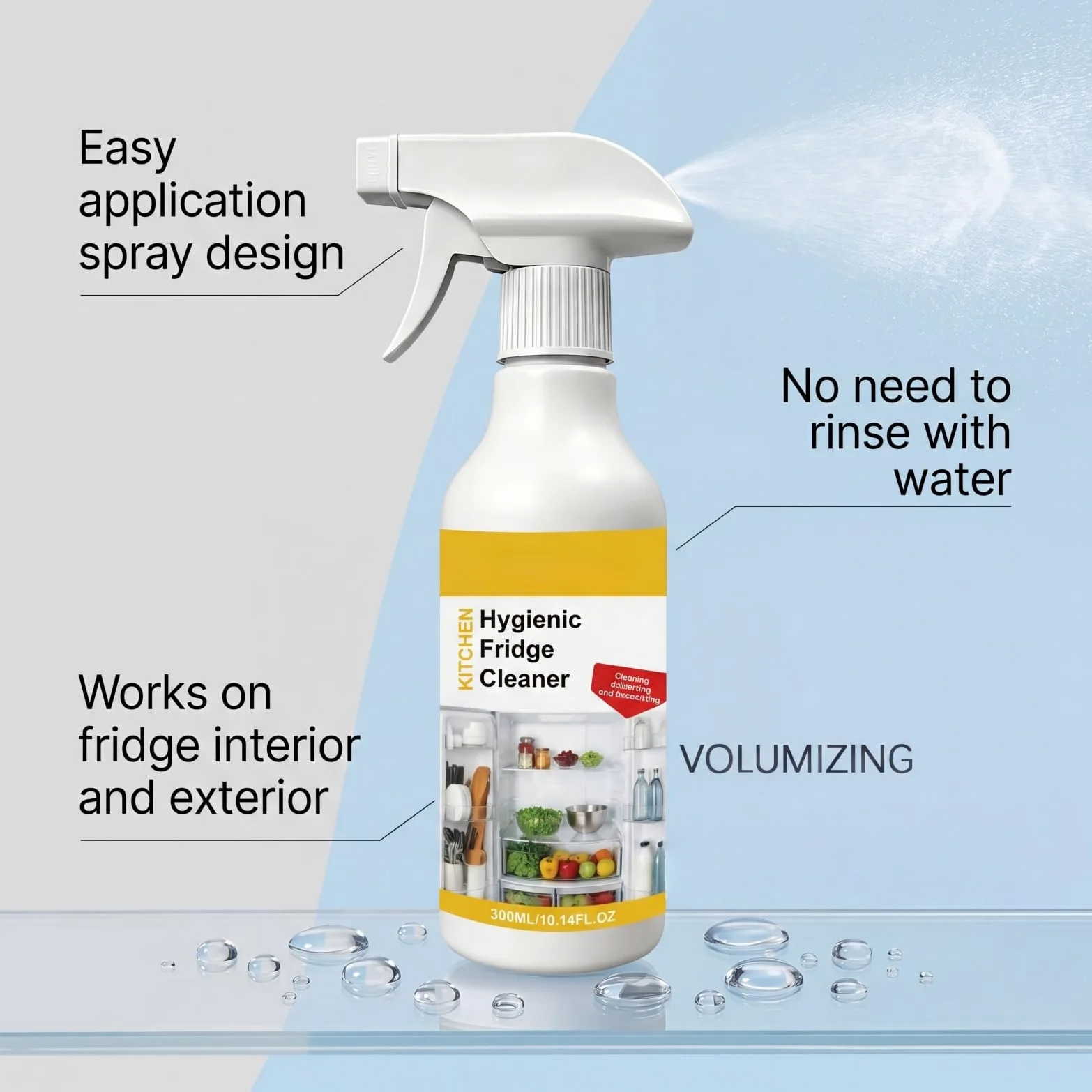 Spray do czyszczenia kuchni i lodówki, silny środek do usuwania tłuszczu i neutralizator zapachów, pianka do głębokiego oczyszczania o świeżym zapachu cytryny, roztwór do czyszczenia różnych