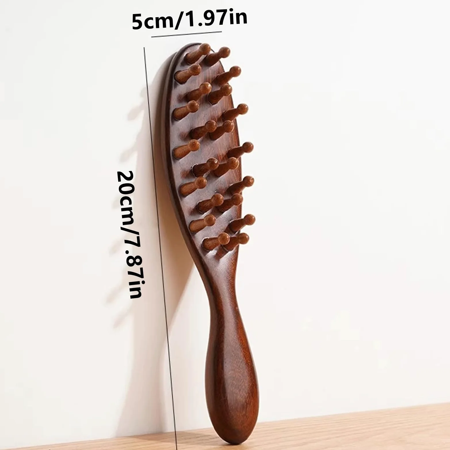 Drewniany masażer skóry głowy naturalny drewniany grzebień do masażu przenośne grzebienie z szerokimi zębami do luksusowej pielęgnacji włosów, długie zęby