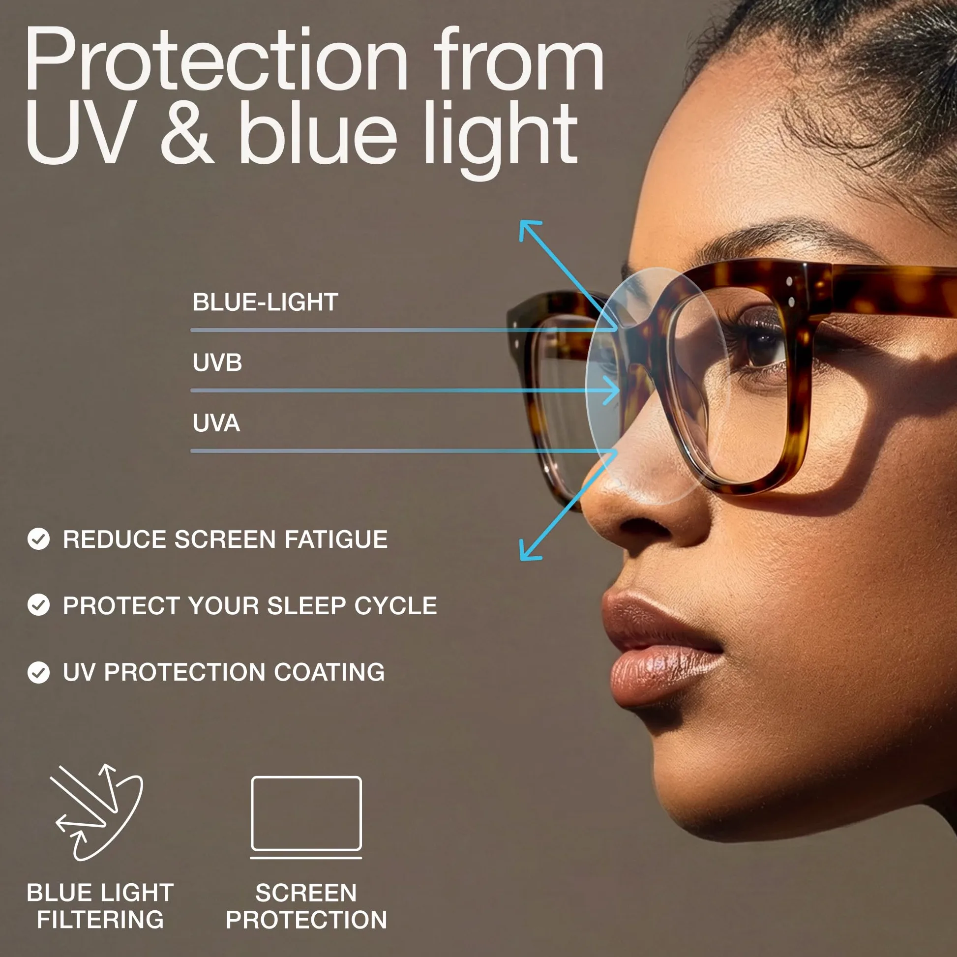 miyya Oversized Blue Light Glasses For Woman, Fashion, Screen Computer Screen, Okulary bez recepty dla kobiet