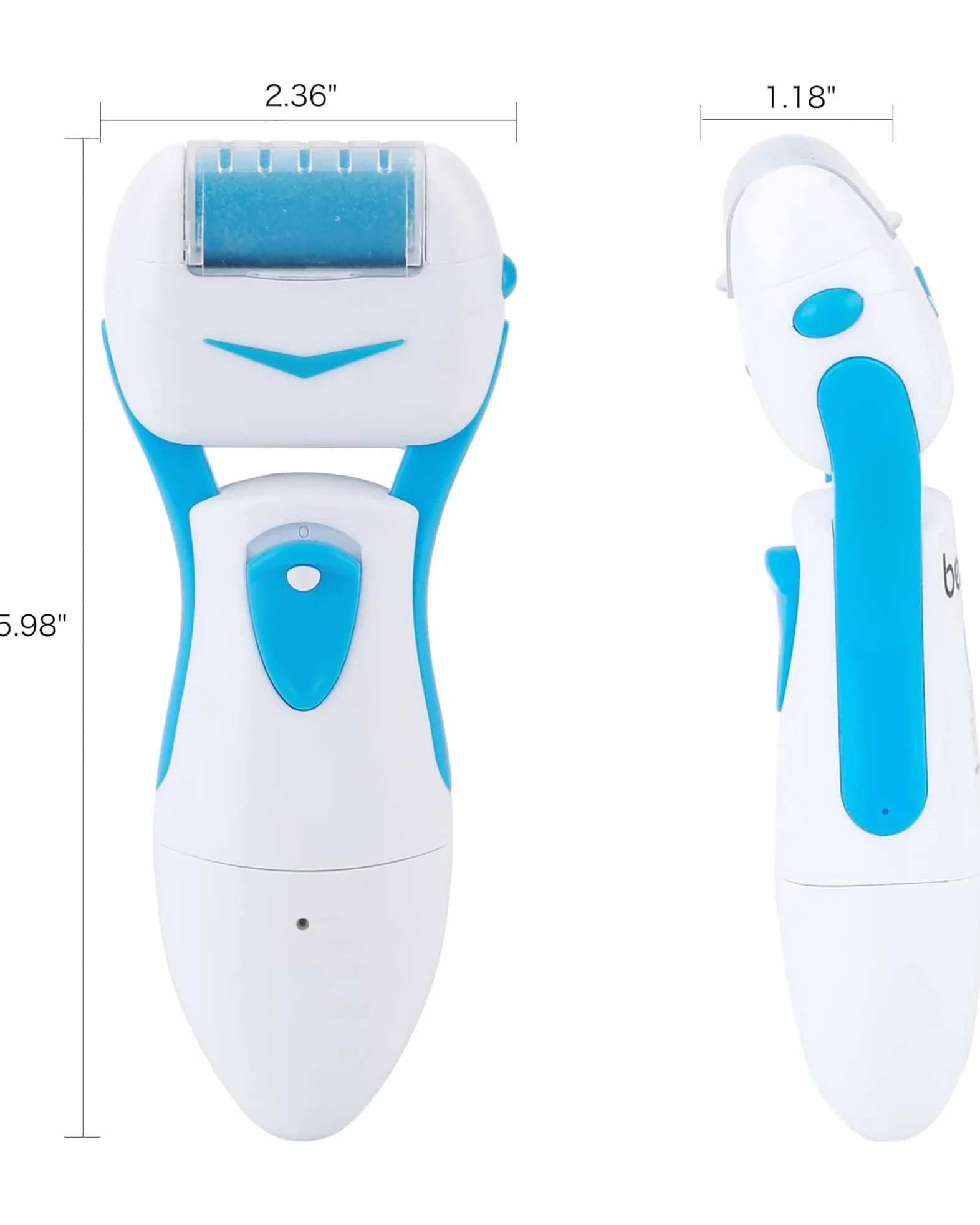 Elektryczny pilnik do stóp USB usuwający kalus narzędzie do pielęgnacji stóp z 2 głowicami rolkowymi do stóp pięty skóra twarda, niebieska (różowa)
