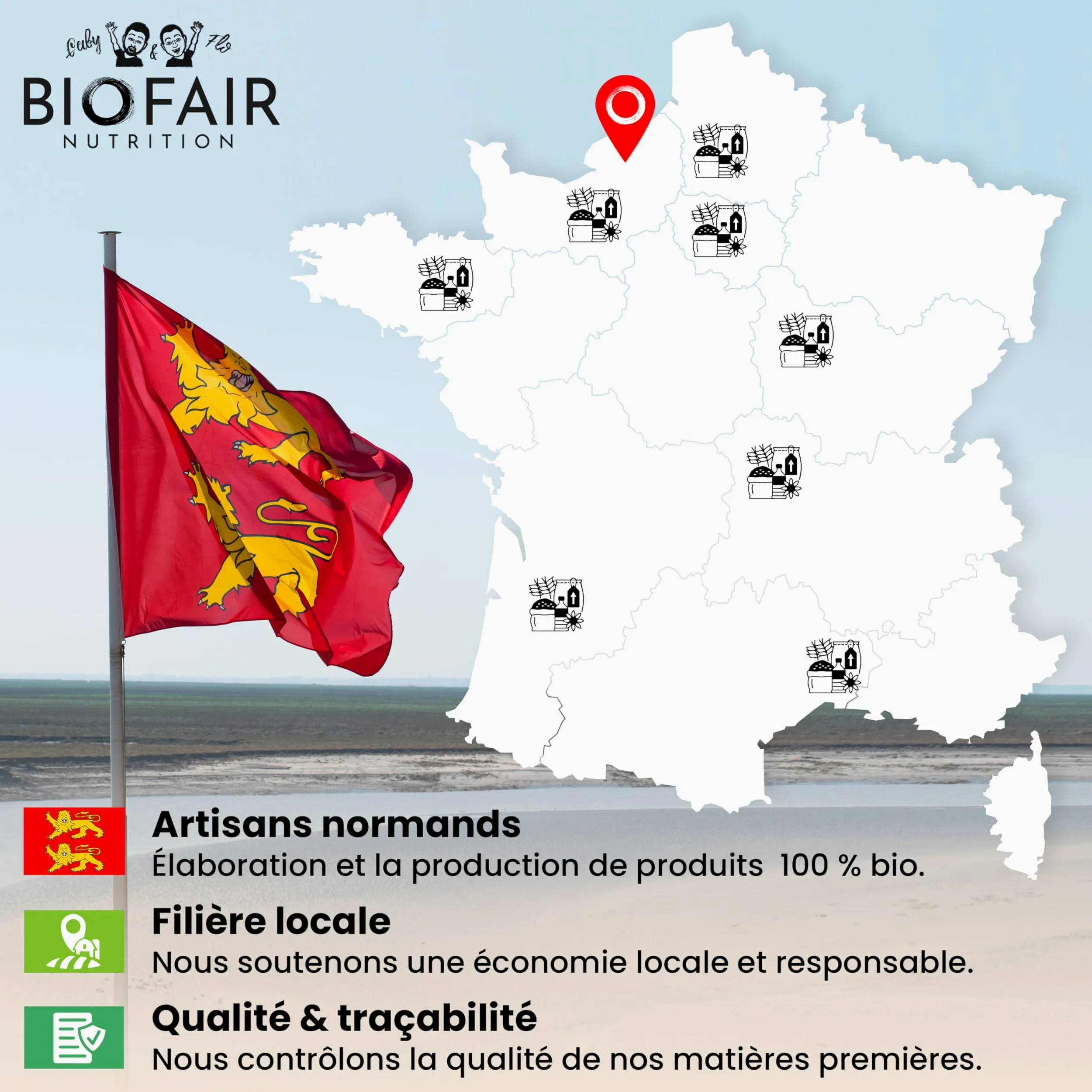 BIOFAIR ODŻYWCZENIE - ECONOMICZNY FORMAT 3 SACHES - Organiczne białko serwatkowe Kakao - 500g /20 dawek - 18,5 g białka/dawka - Moja dawka zdrowego i odpowiedzialnego białka - Wyprodukowano we Francji